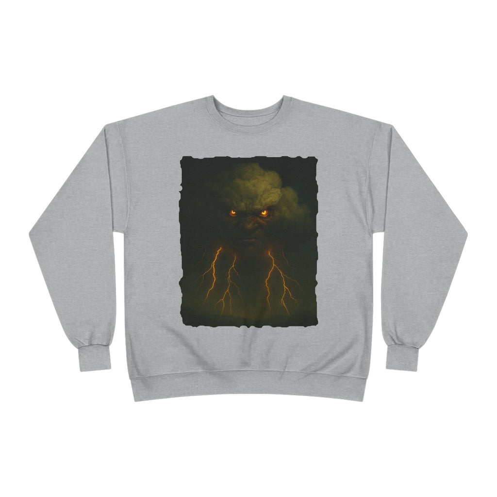 Storm Spirit Crewneck Sweatshirt — Lightning Cloud Monster Graphic