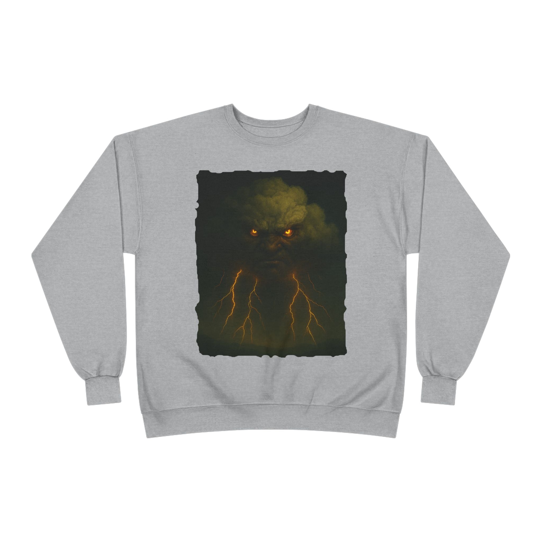 Storm Spirit Crewneck Sweatshirt — Lightning Cloud Monster Graphic