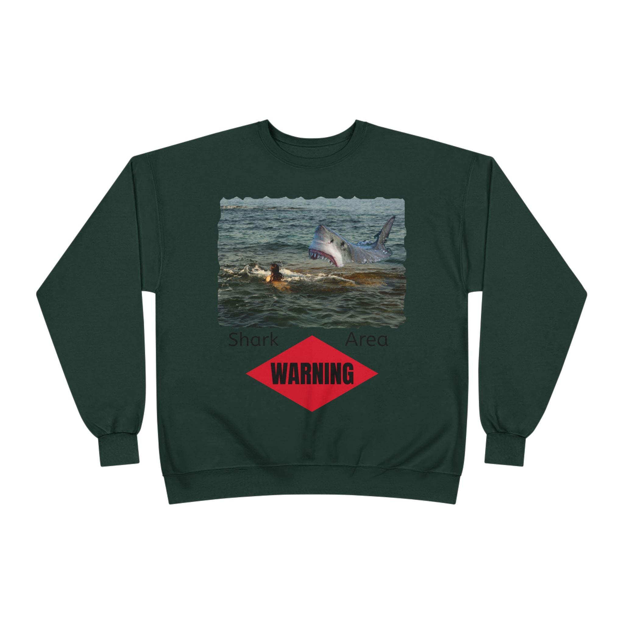 Shark Attack Warning Crewneck Sweatshirt