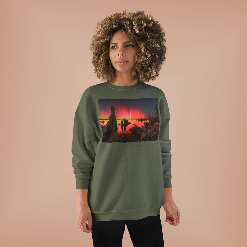 Crewneck Sweatshirt — Neon Desert Nightscape Graphic
