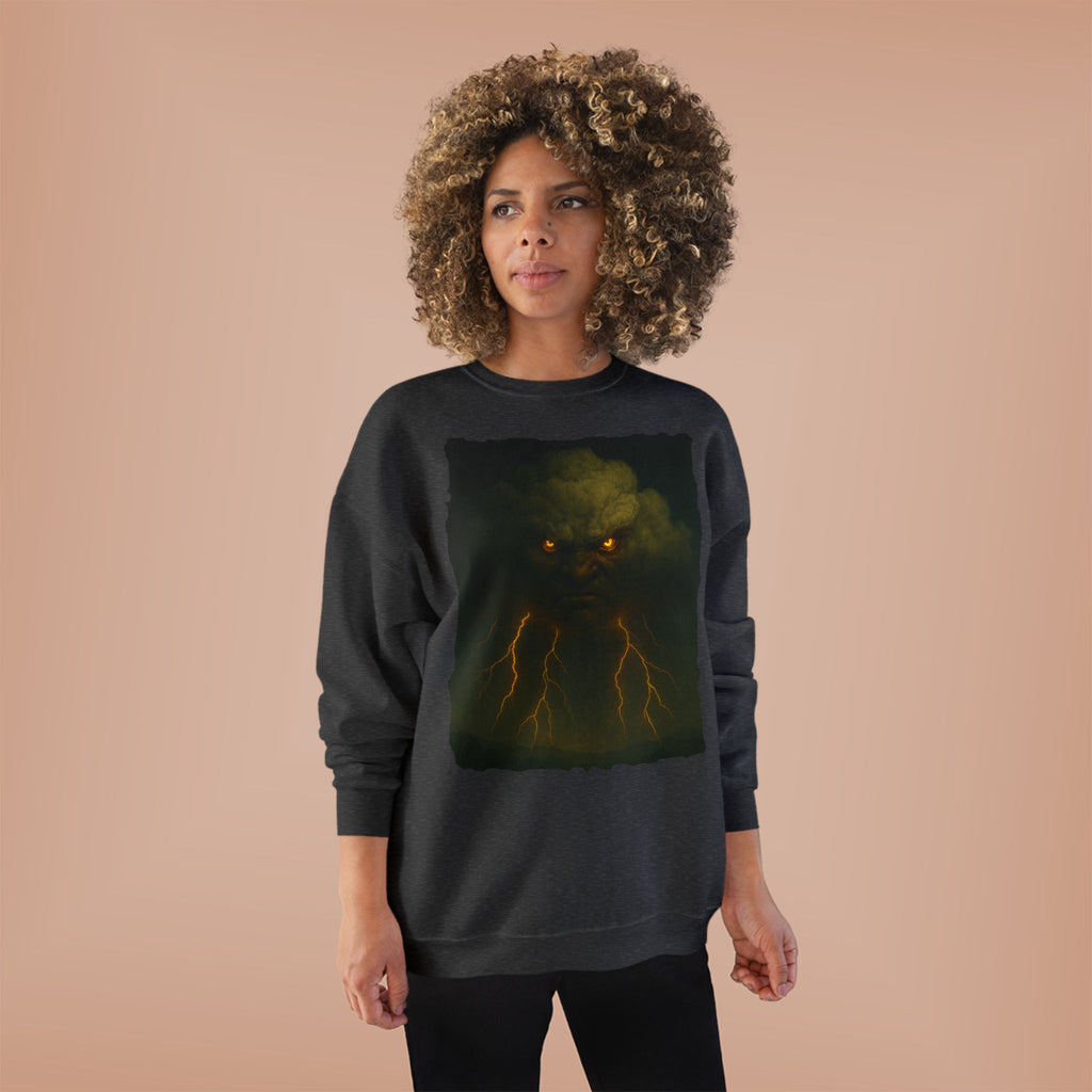 Storm Spirit Crewneck Sweatshirt — Lightning Cloud Monster Graphic