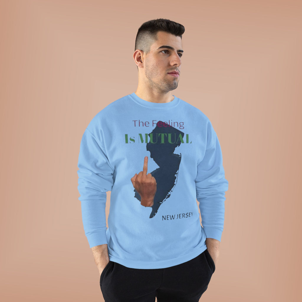 Crewneck Sweatshirt "The Driving Is Mutual — New Jersey" (Middle Finger Silhouette)