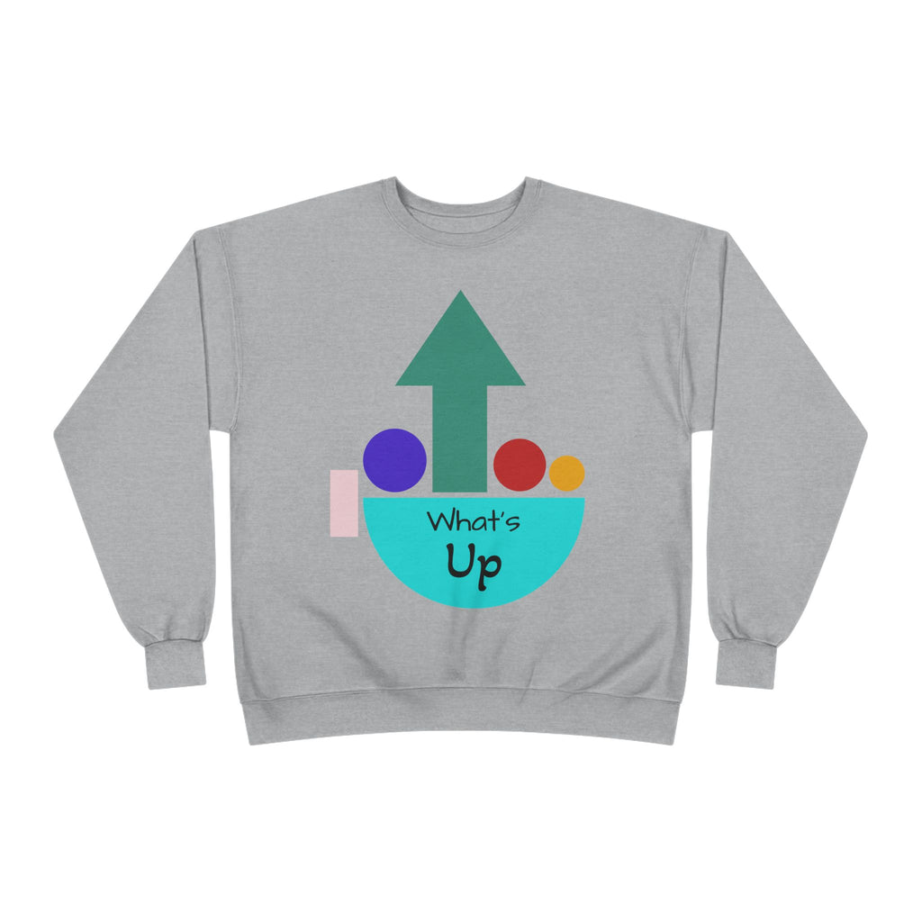 What's Up Arrow Crewneck Sweatshirt — Playful Graphic Pullover