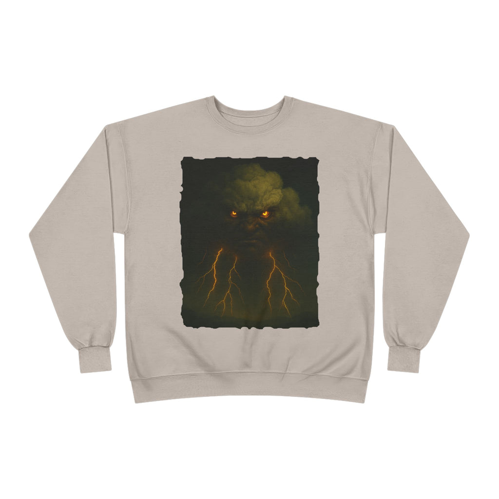 Storm Spirit Crewneck Sweatshirt — Lightning Cloud Monster Graphic