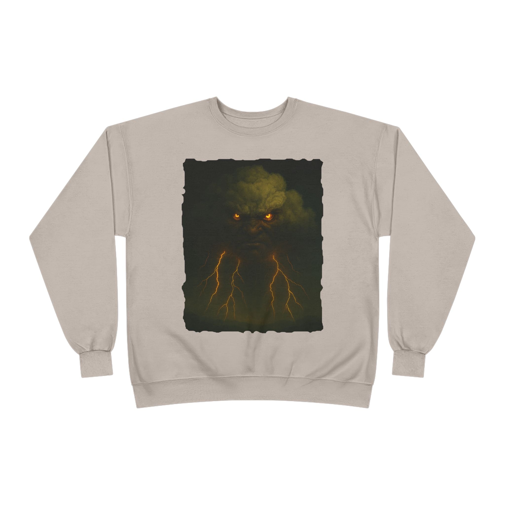 Storm Spirit Crewneck Sweatshirt — Lightning Cloud Monster Graphic