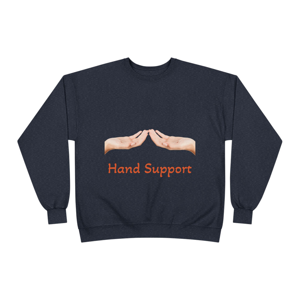 Hand Support Crewneck Sweatshirt — Comfort & Care Graphic