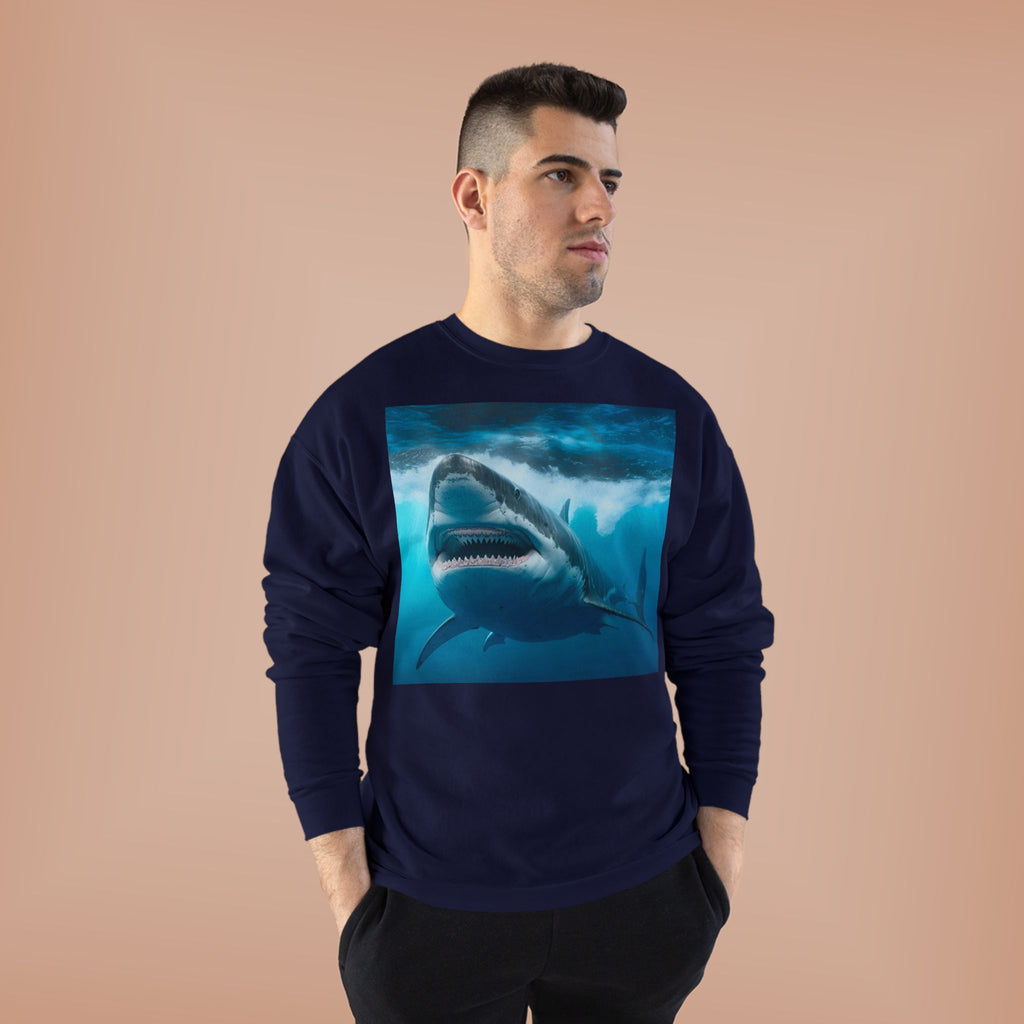 Great White Shark Graphic Sweatshirt — Ocean Predator Crewneck