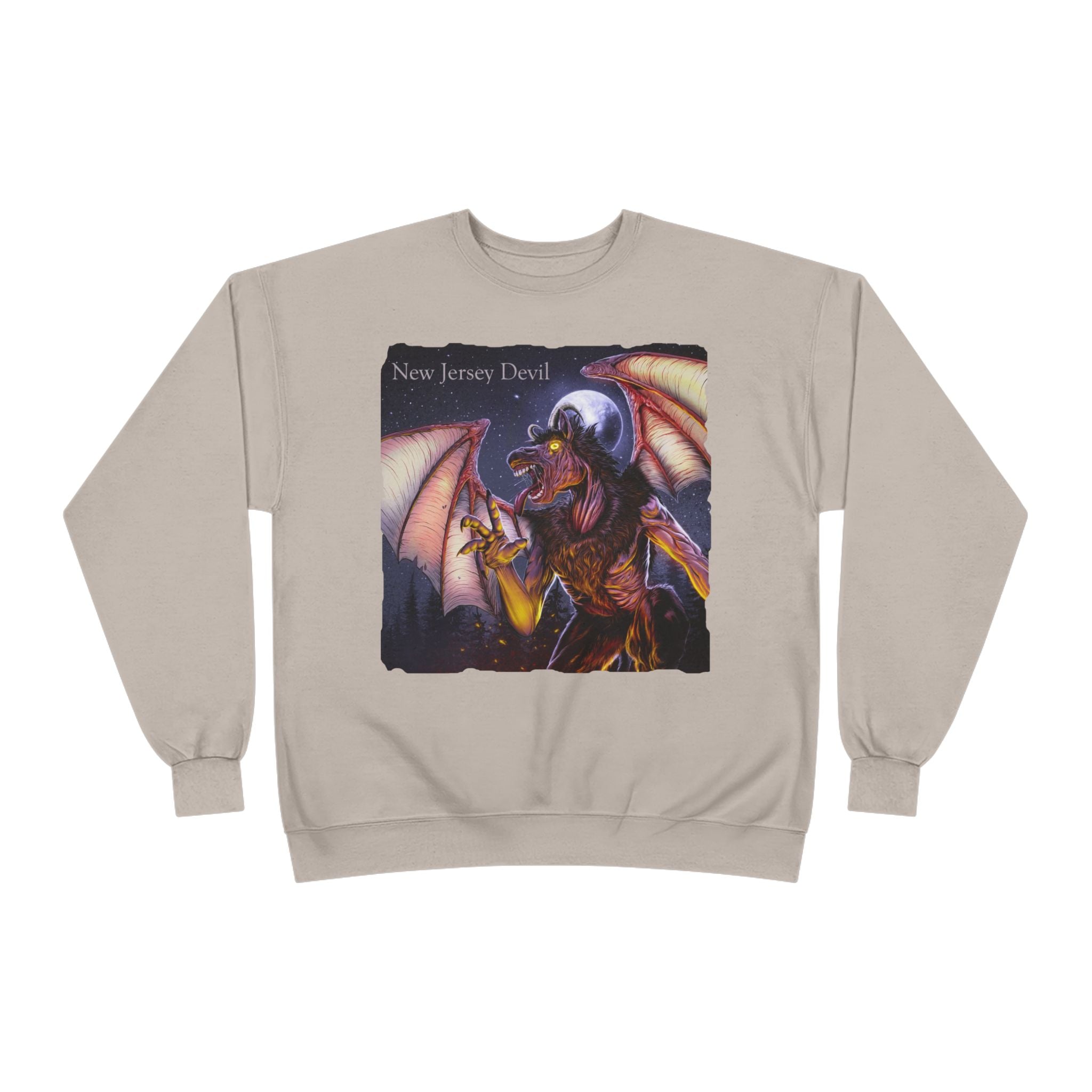 Dragon Graphic Sweatshirt — "New Jersey Dad" Fantasy Winged Creature Crewneck
