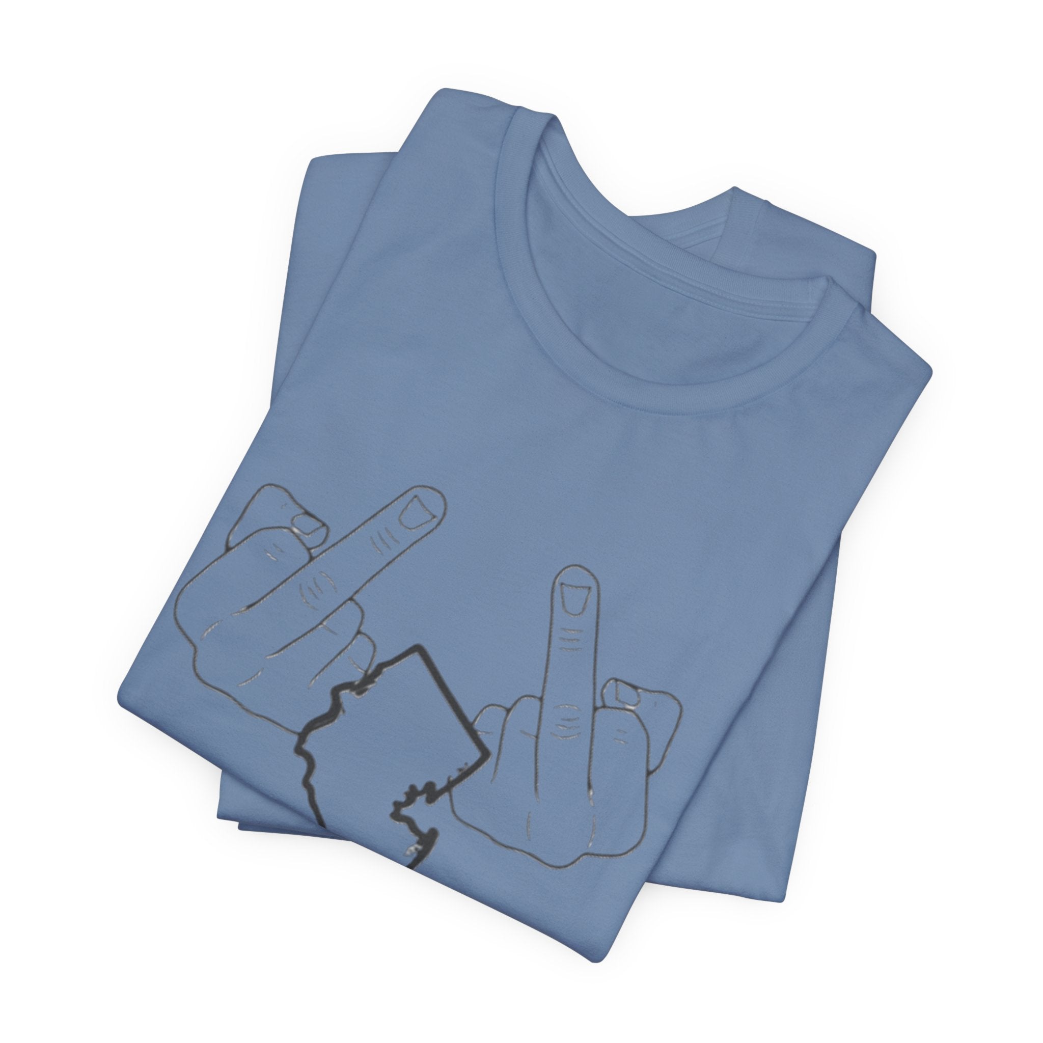 T-Shirt - 'We Love You Too' New Jersey Middle Finger Outline Graphic Tee