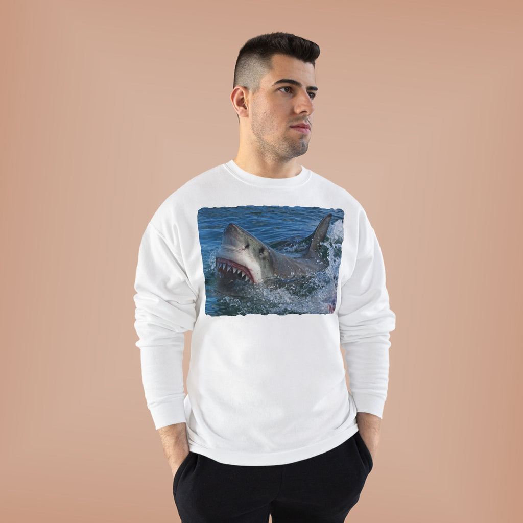 Great White Shark Crewneck Sweatshirt — Ocean Predator Graphic Sweatshirt
