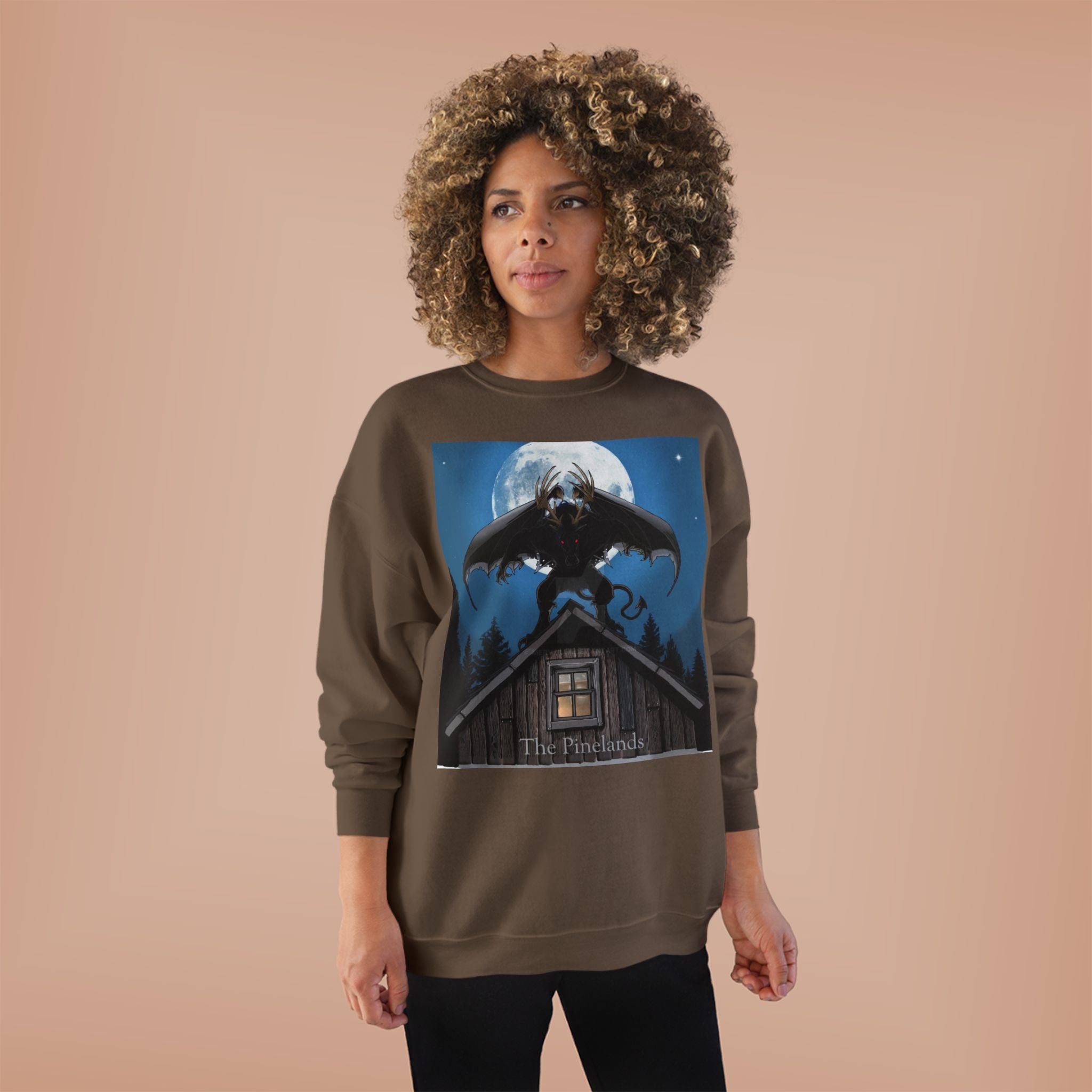 Werewolf Moon Crewneck Sweatshirt — Night Forest Horror Graphic