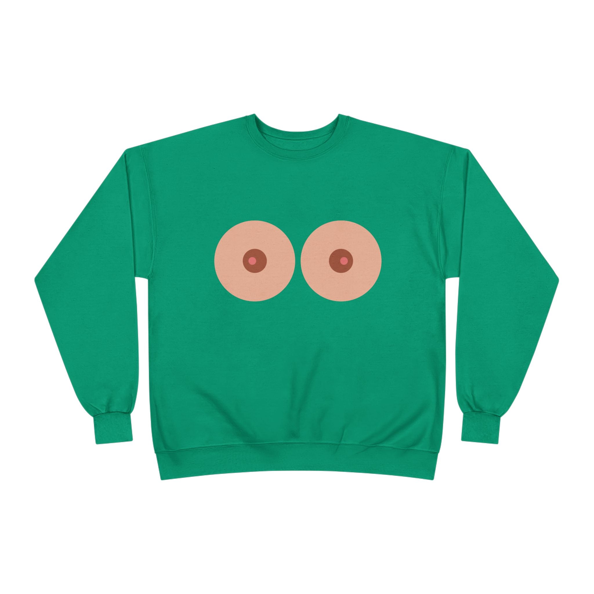 Nipple Graphic Crewneck Sweatshirt – Playful Boob Design, Breast Positivity Pullover