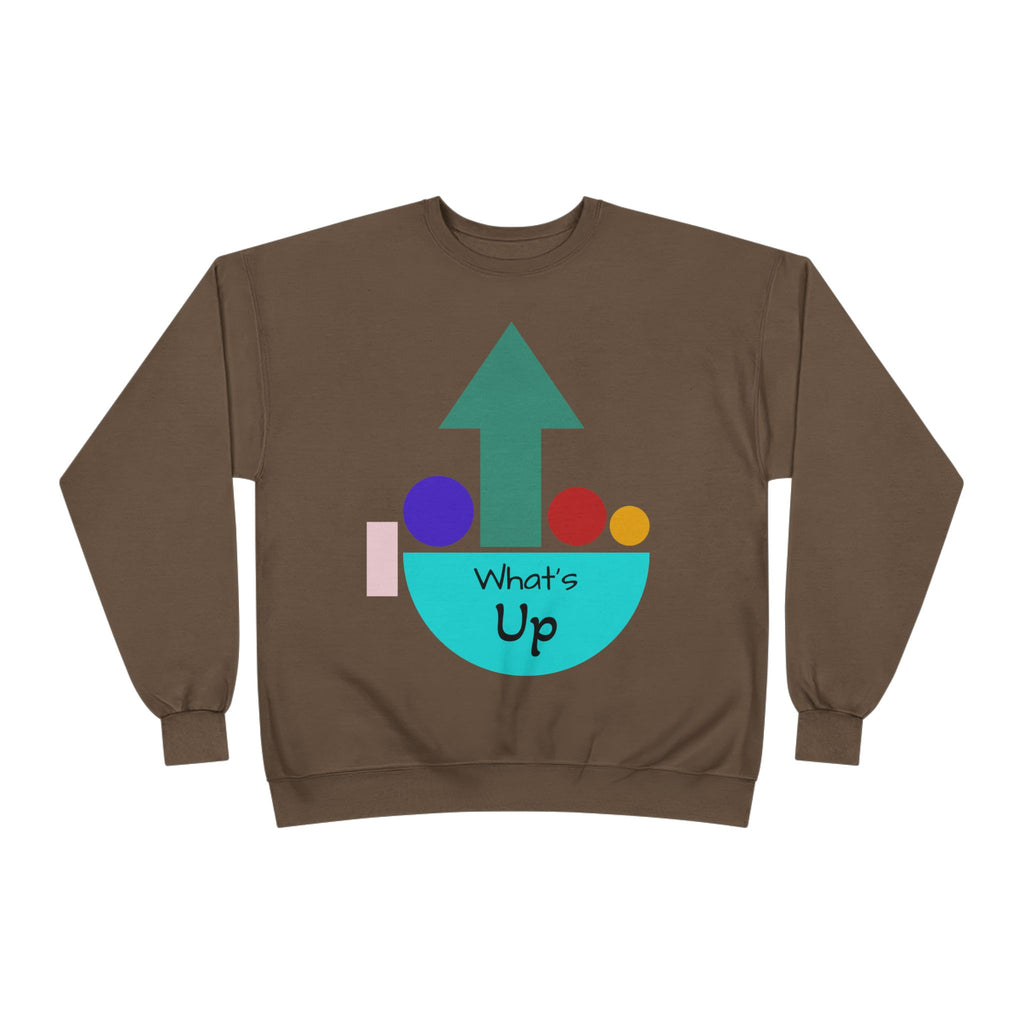 What's Up Arrow Crewneck Sweatshirt — Playful Graphic Pullover