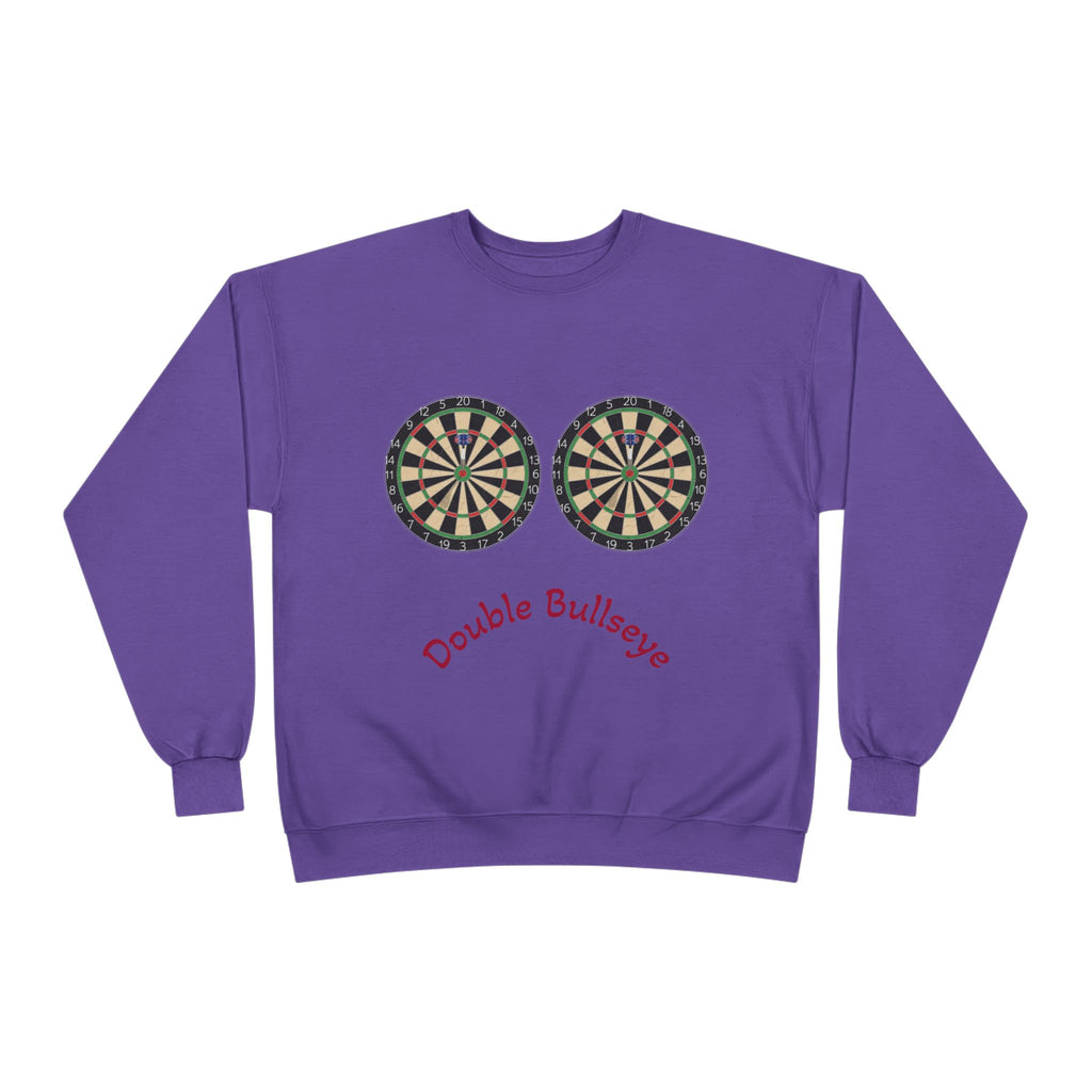 Double Bullseye Crewneck Sweatshirt — Darts Humor Graphic