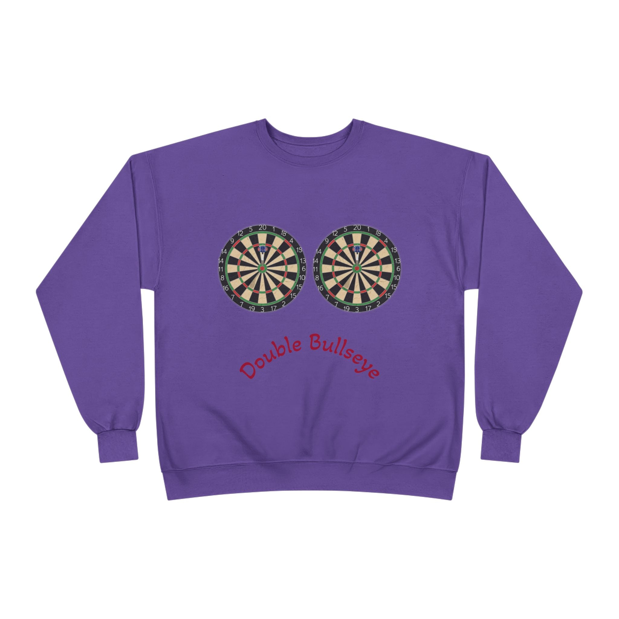 Double Bullseye Crewneck Sweatshirt — Darts Humor Graphic
