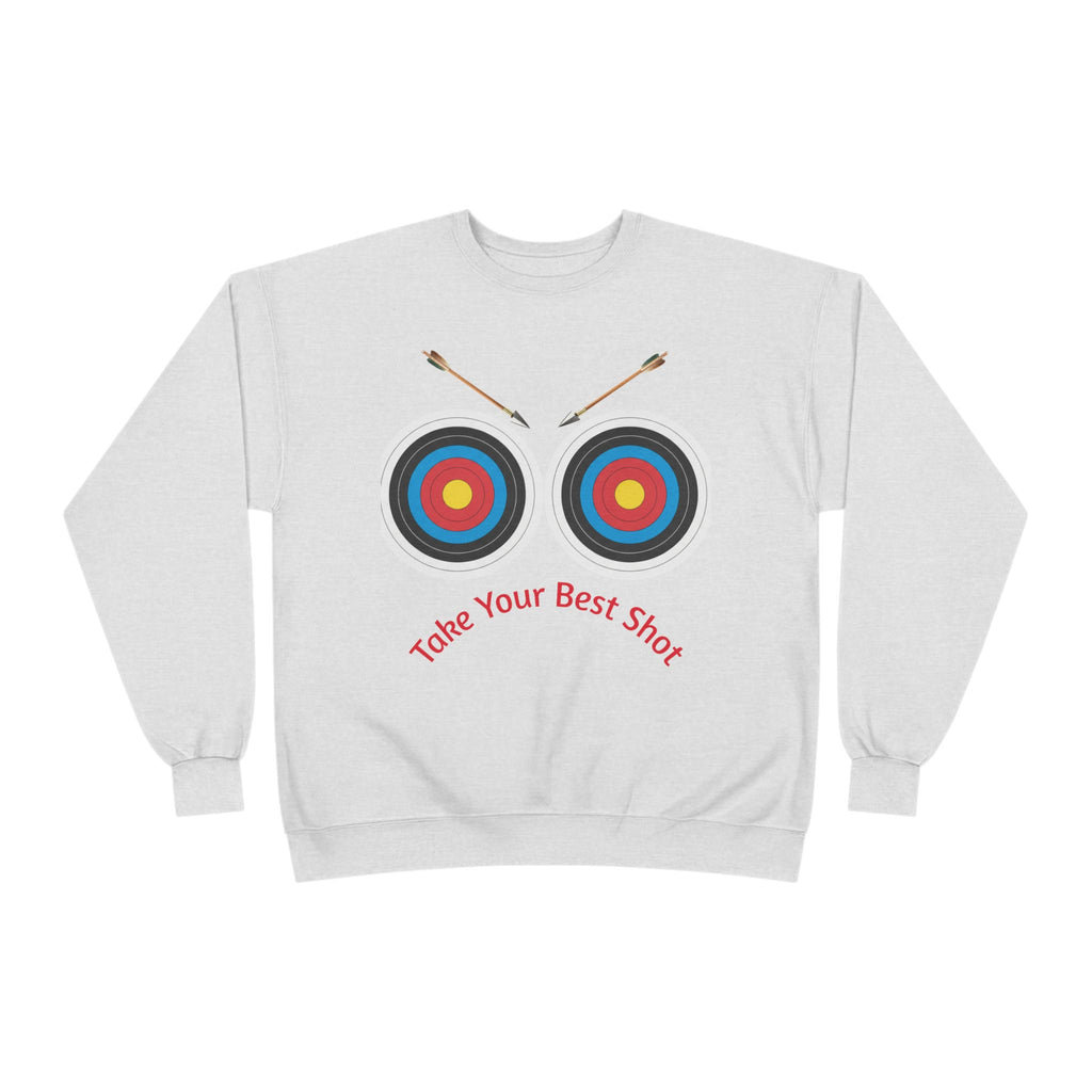 Take Your Best Shot Crewneck Sweatshirt — Archery Target Graphic