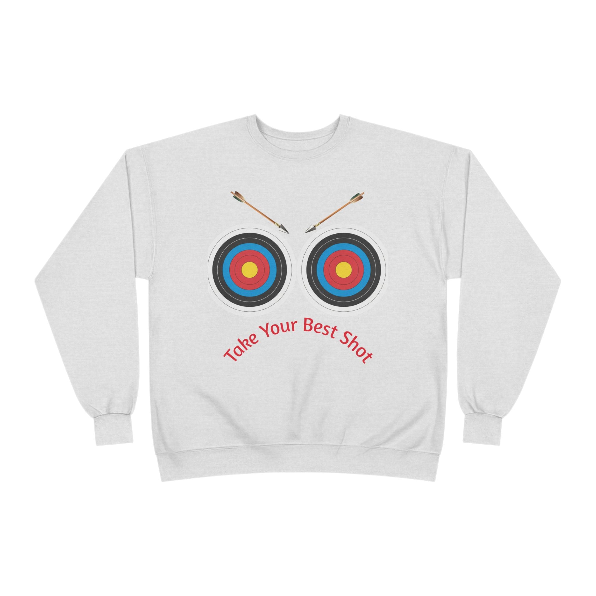 Take Your Best Shot Crewneck Sweatshirt — Archery Target Graphic