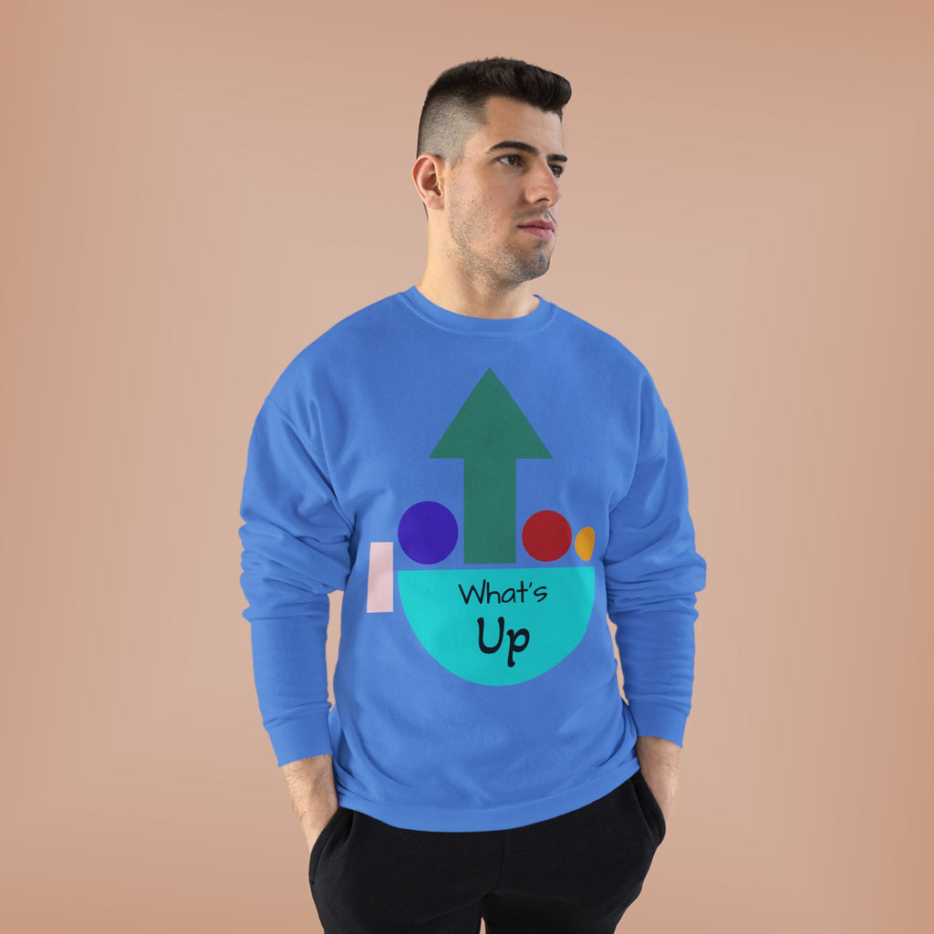 What's Up Arrow Crewneck Sweatshirt — Playful Graphic Pullover