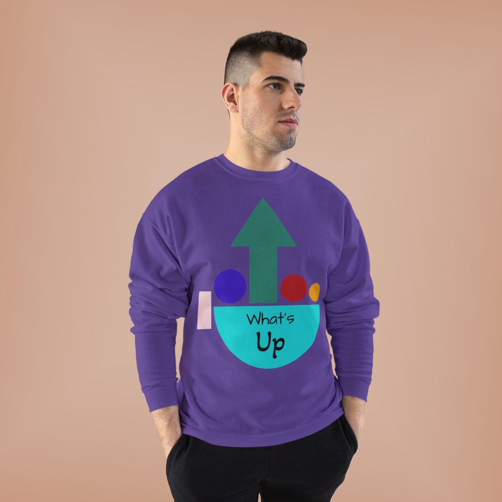 What's Up Arrow Crewneck Sweatshirt — Playful Graphic Pullover