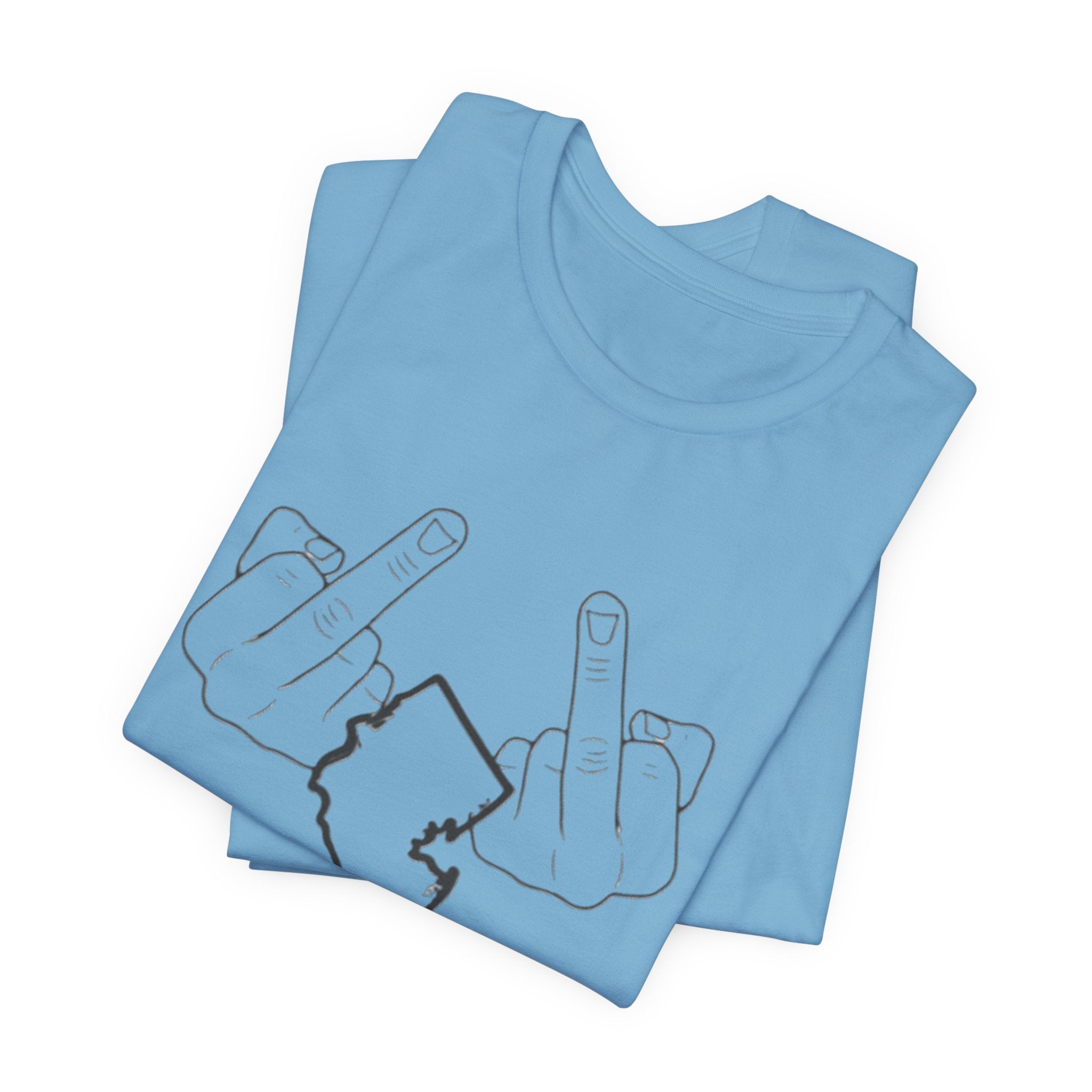 T-Shirt - 'We Love You Too' New Jersey Middle Finger Outline Graphic Tee
