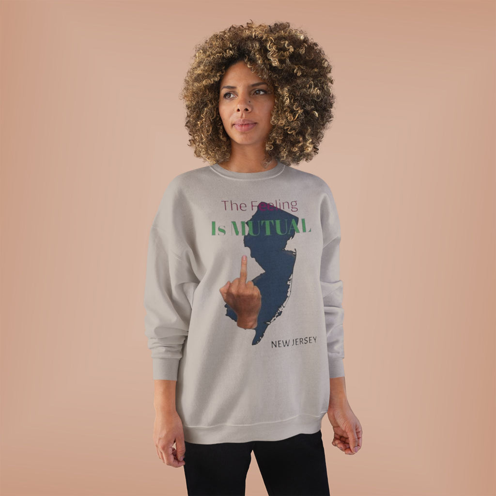 Crewneck Sweatshirt "The Driving Is Mutual — New Jersey" (Middle Finger Silhouette)