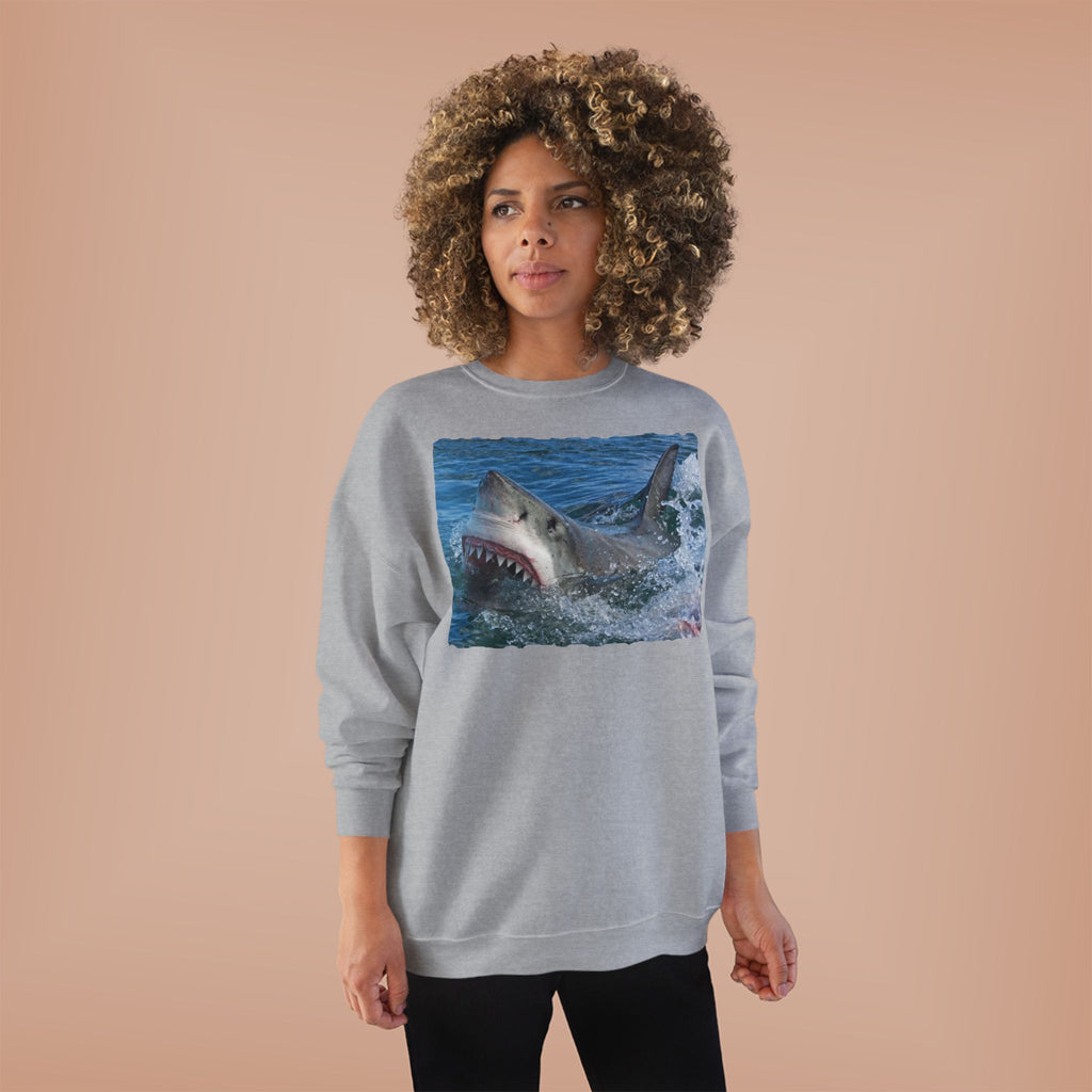 Great White Shark Crewneck Sweatshirt — Ocean Predator Graphic Sweatshirt