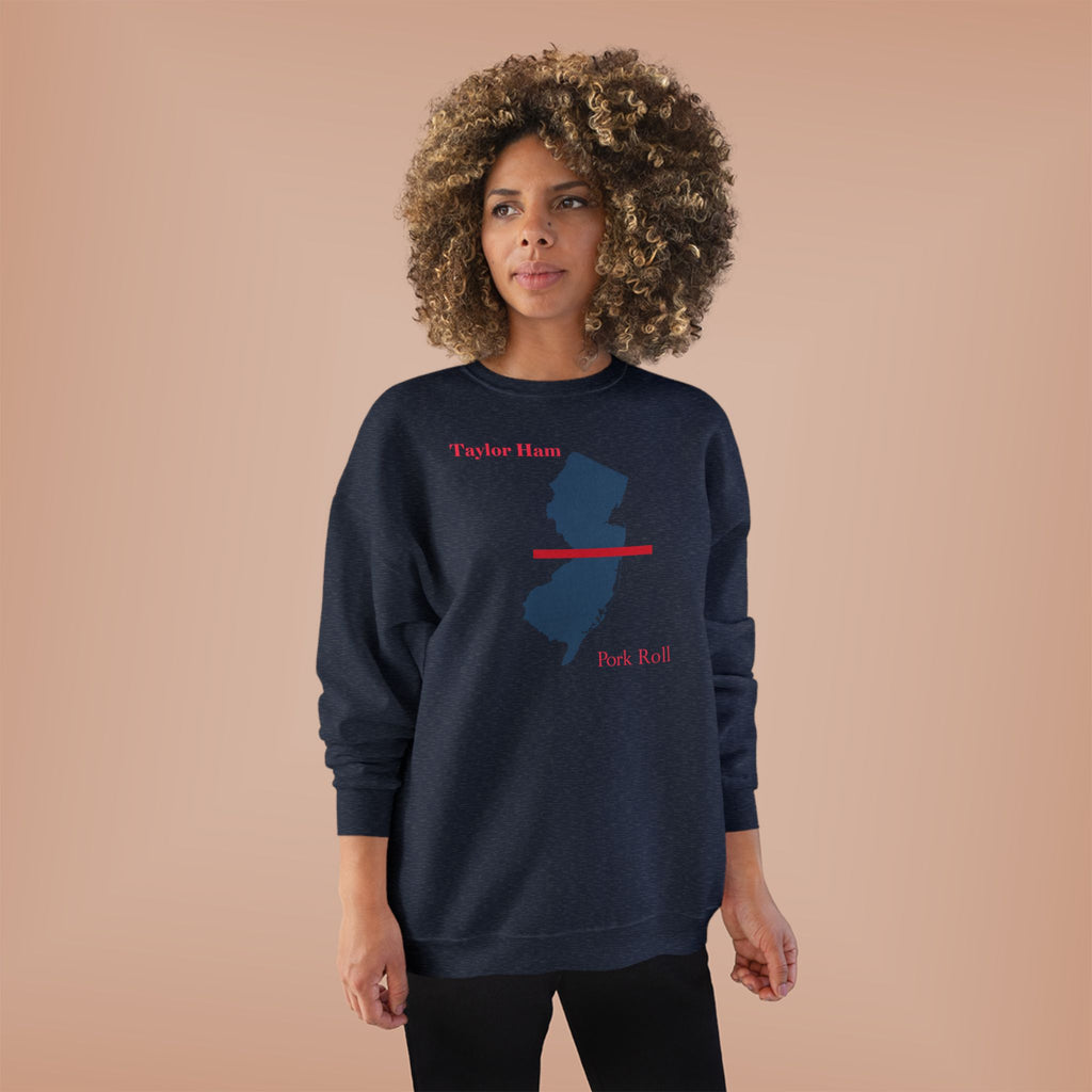 New Jersey State Crewneck Sweatshirt – Taylor Ham / Pork Roll Map Design