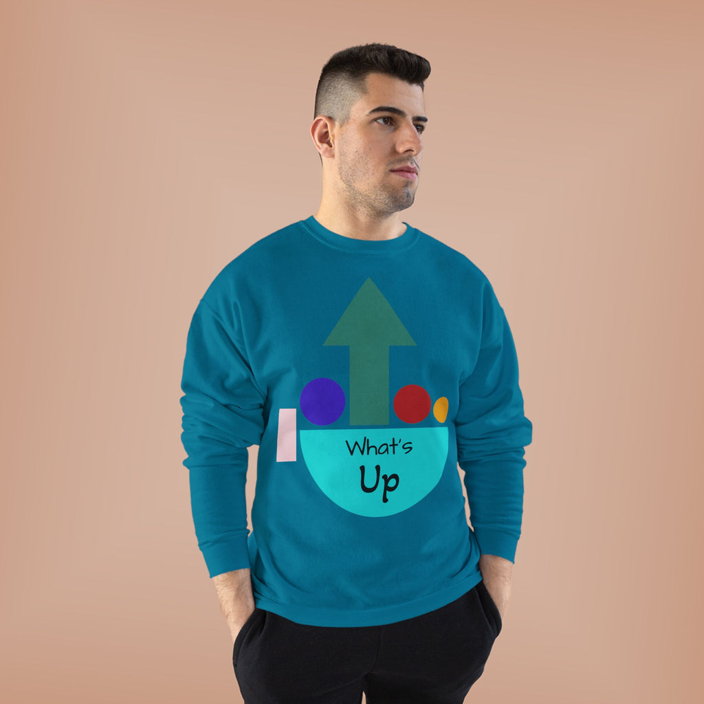 What's Up Arrow Crewneck Sweatshirt — Playful Graphic Pullover