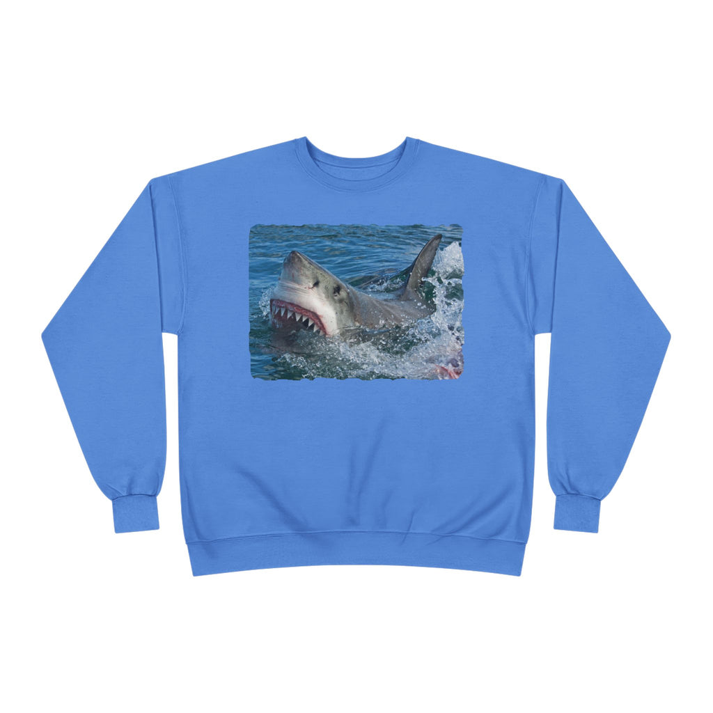 Great White Shark Crewneck Sweatshirt — Ocean Predator Graphic Sweatshirt