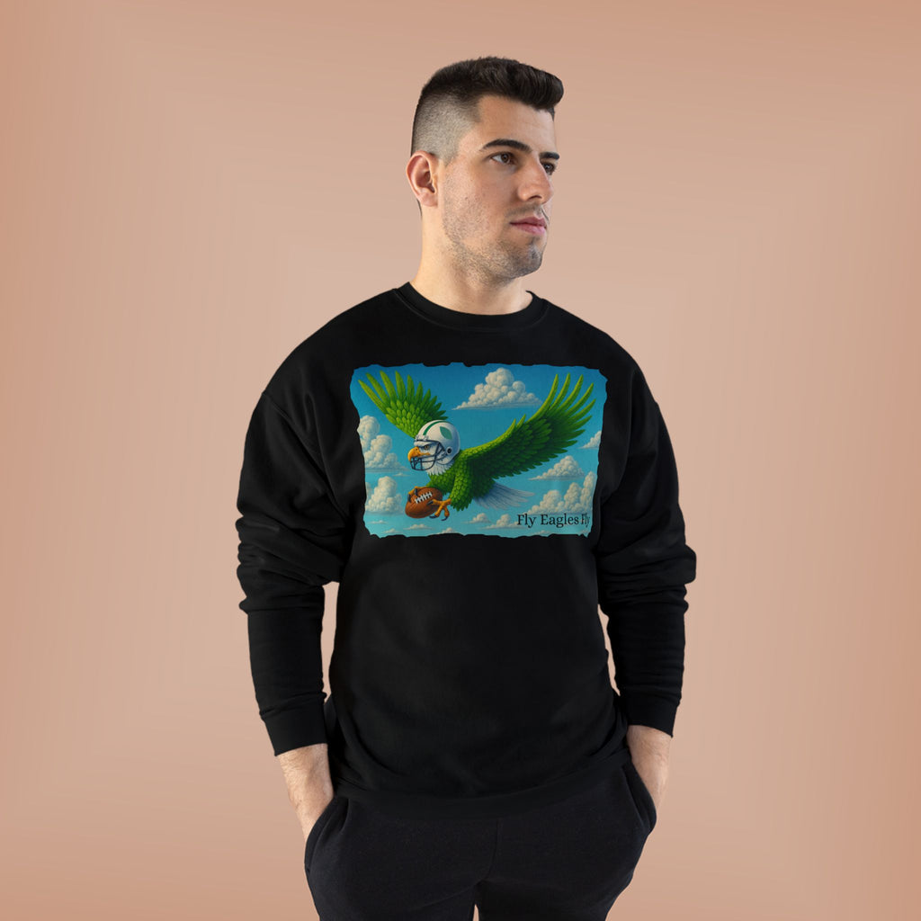 Eagles Fly Crewneck Sweatshirt — Vintage Football Bird Graphic