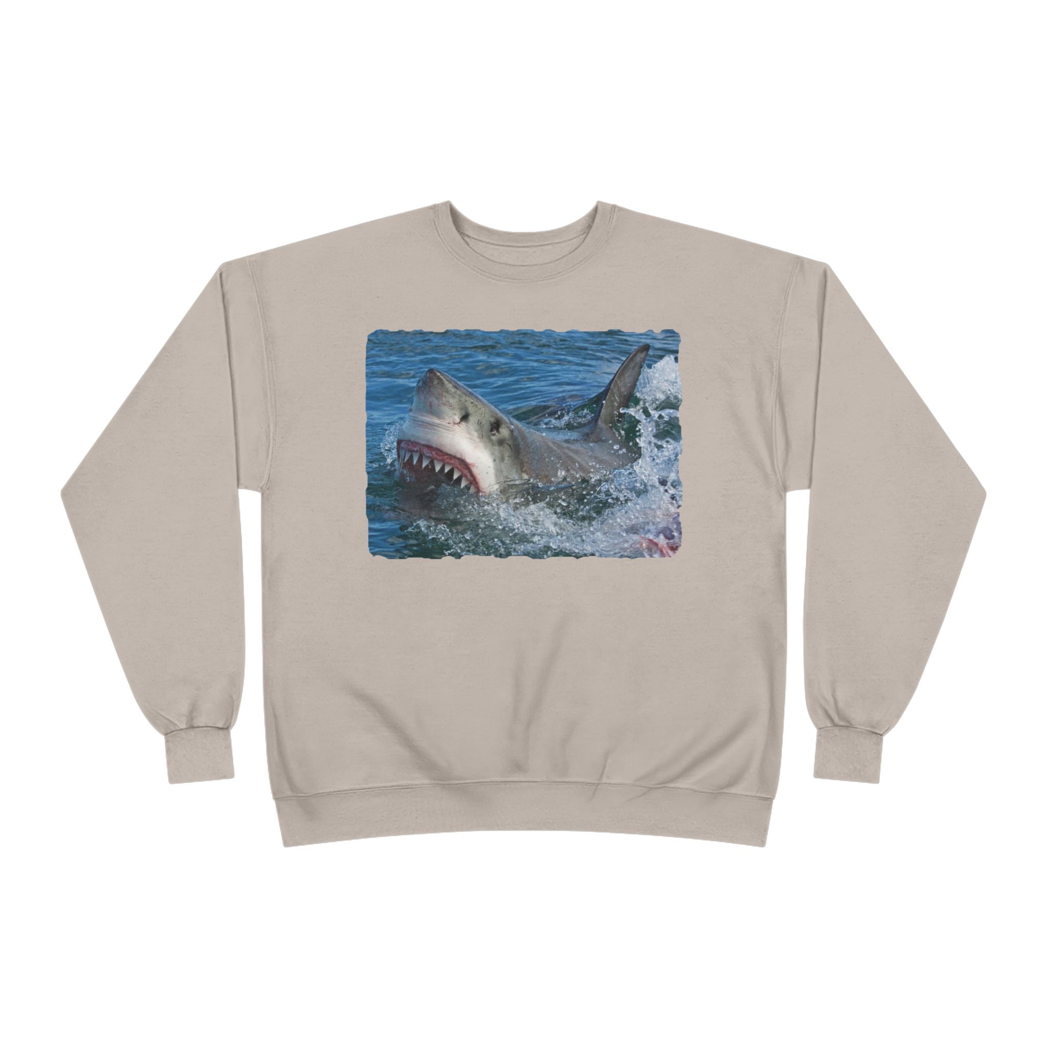 Great White Shark Crewneck Sweatshirt — Ocean Predator Graphic Sweatshirt