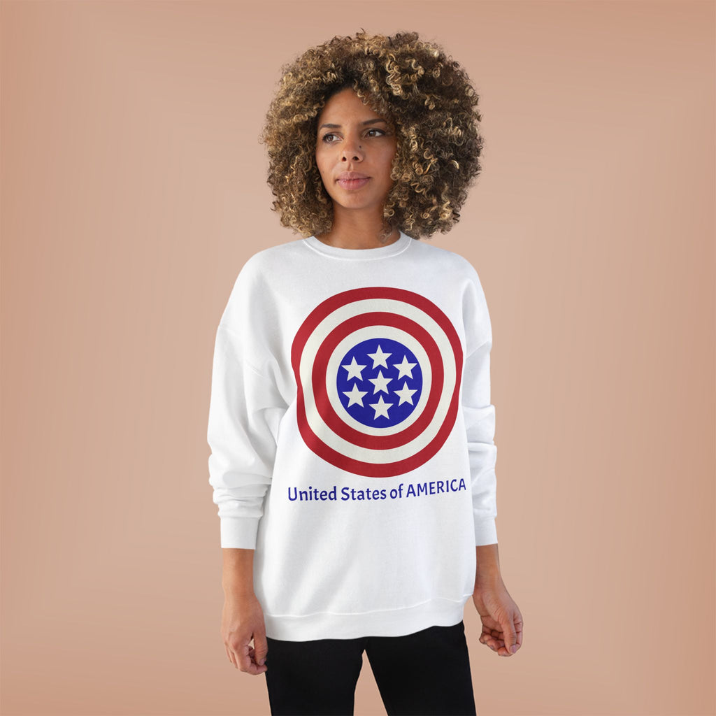 American Target Crewneck Sweatshirt — "United States of AMERICA" Patriotic Graphic