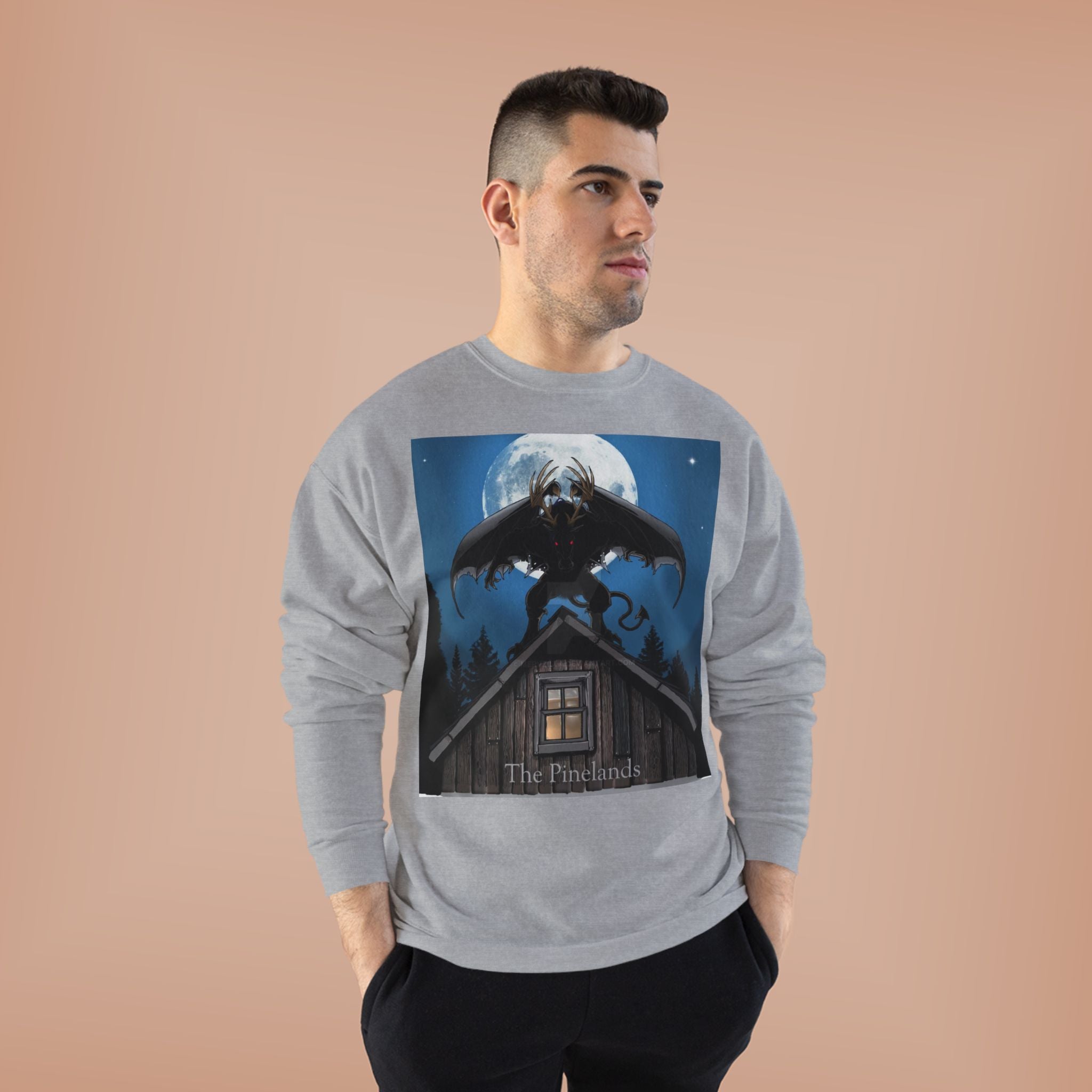 Werewolf Moon Crewneck Sweatshirt — Night Forest Horror Graphic