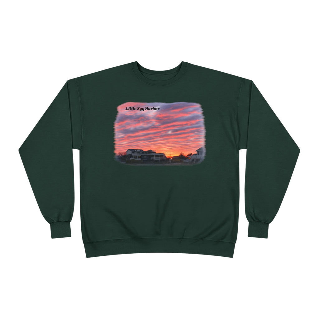 Sunset Landscape Crewneck Sweatshirt – "Little Bay Harbor" Scenic Graphic