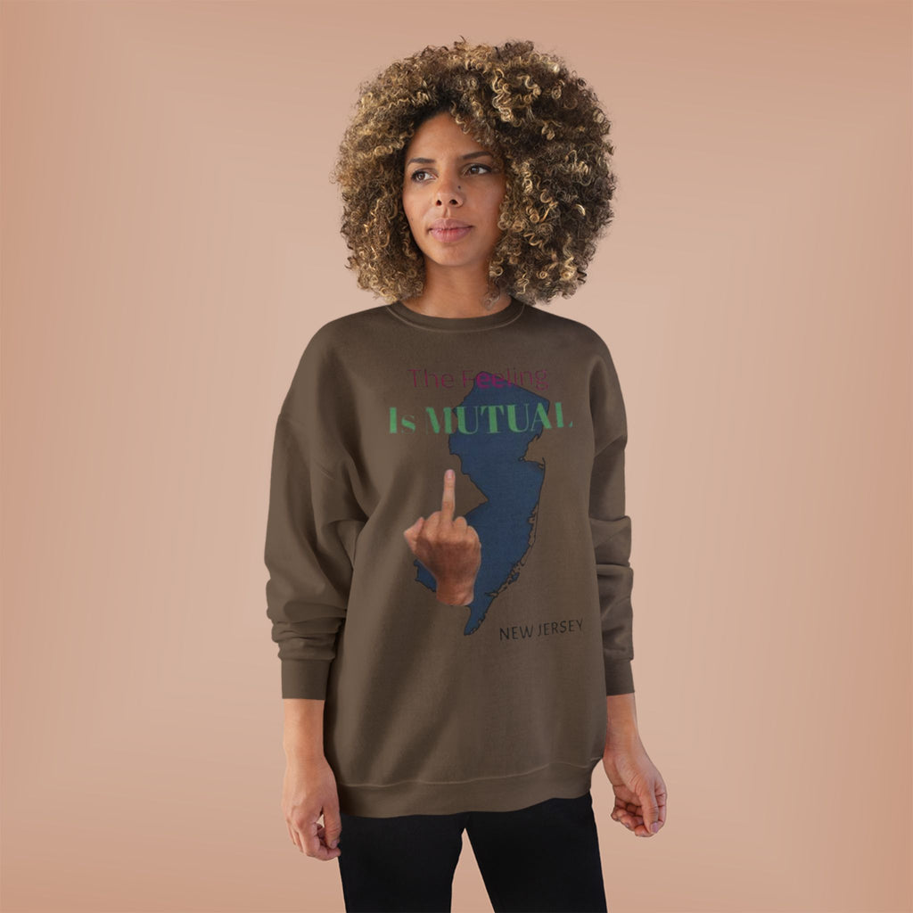Crewneck Sweatshirt "The Driving Is Mutual — New Jersey" (Middle Finger Silhouette)