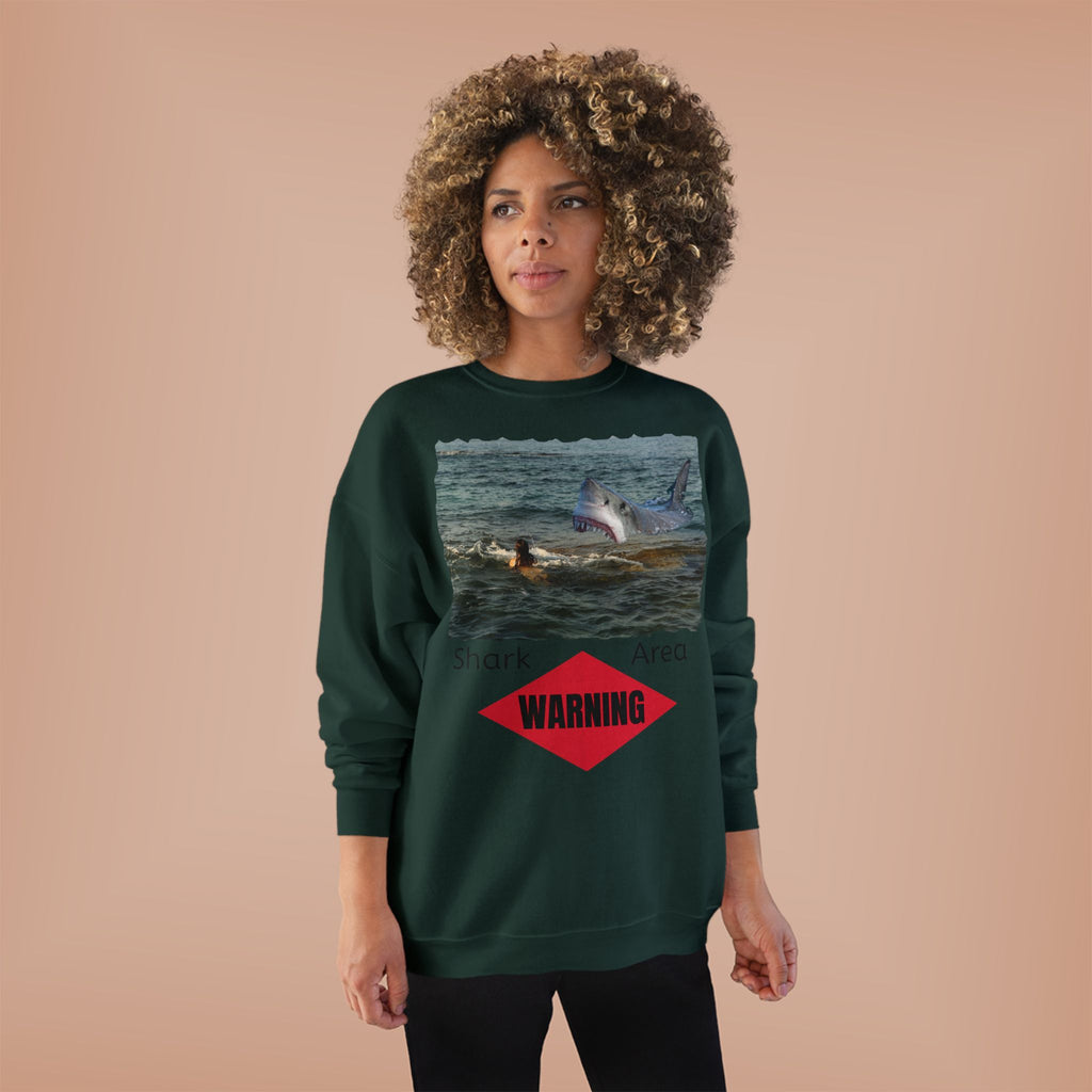 Shark Attack Warning Crewneck Sweatshirt