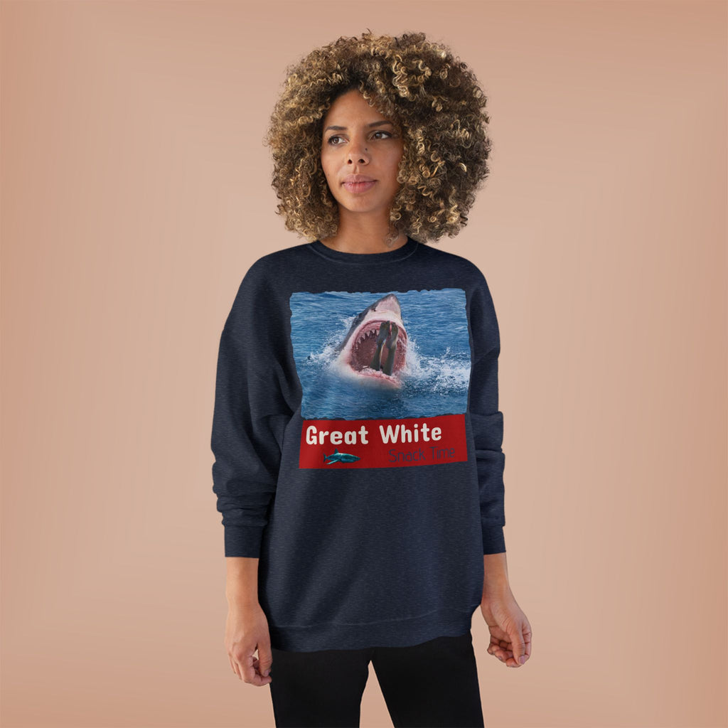 Great White Shark Crewneck Sweatshirt — Ocean Graphic Pullover