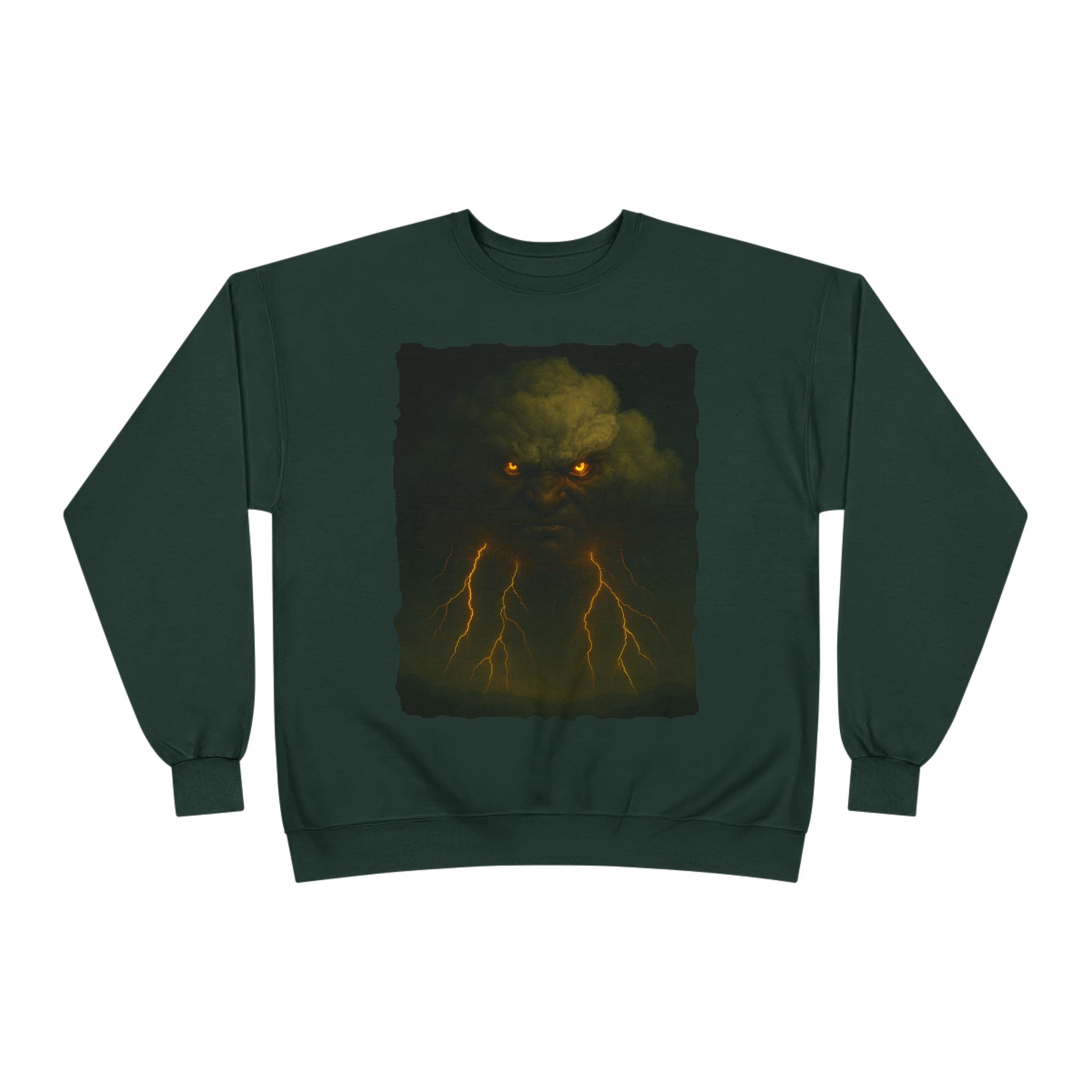 Storm Spirit Crewneck Sweatshirt — Lightning Cloud Monster Graphic