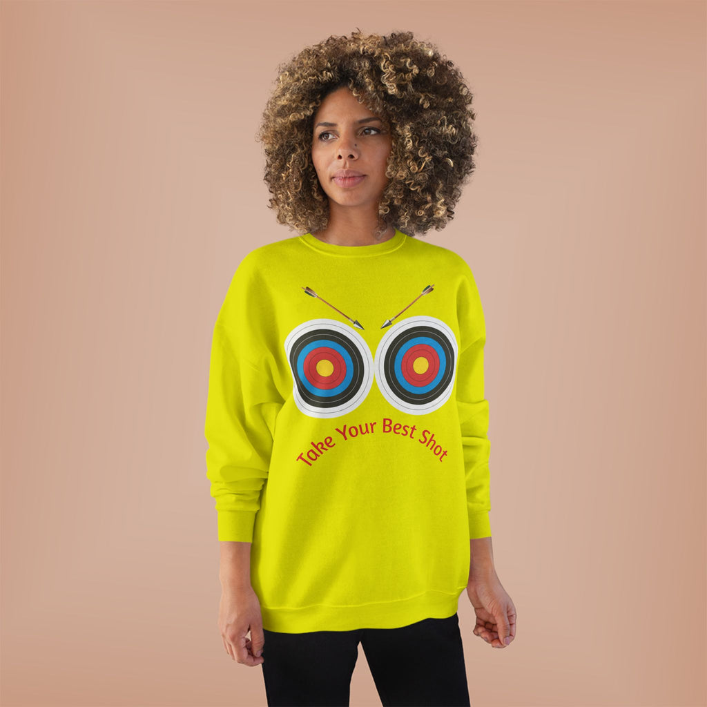Take Your Best Shot Crewneck Sweatshirt — Archery Target Graphic