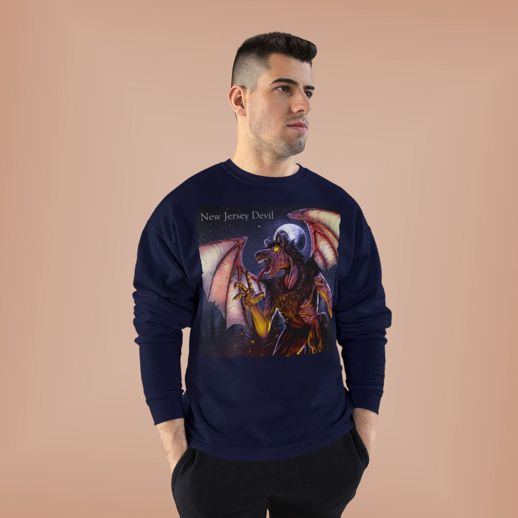 Dragon Graphic Sweatshirt — "New Jersey Dad" Fantasy Winged Creature Crewneck