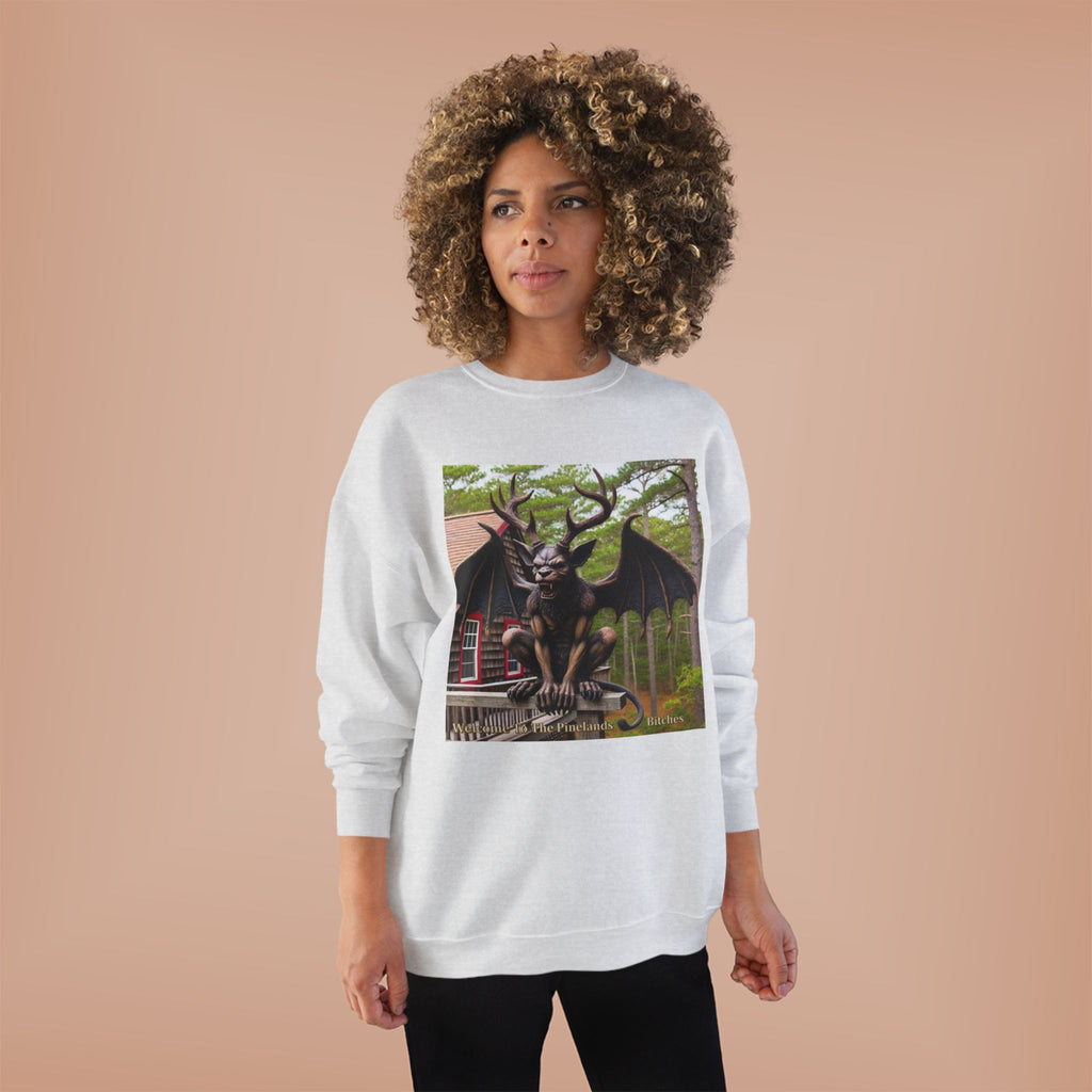 Gargoyle Garden Crewneck Sweatshirt — Gothic Statue Forest Design