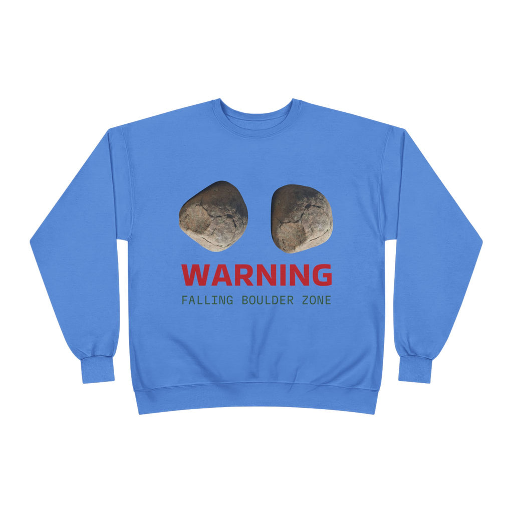 Warning Falling Boulder Zone Crewneck Sweatshirt