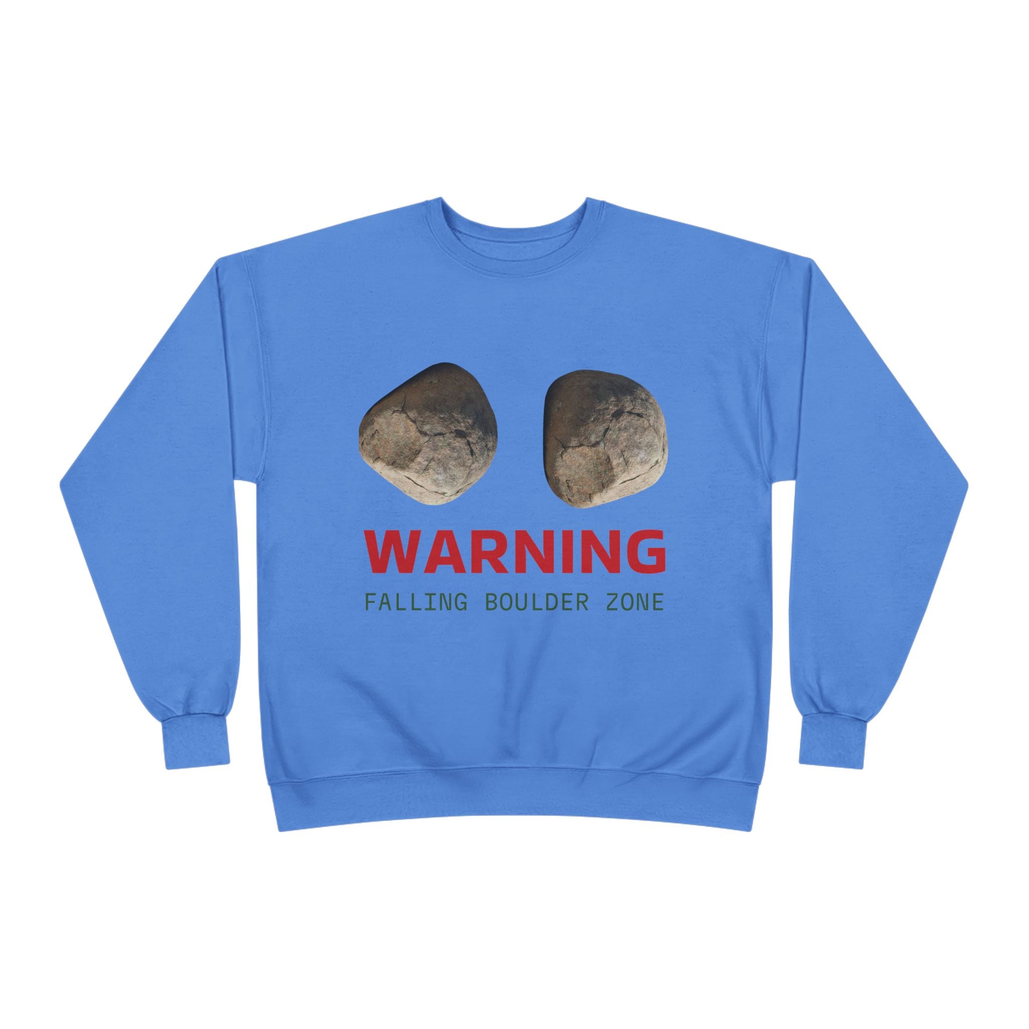 Warning Falling Boulder Zone Crewneck Sweatshirt