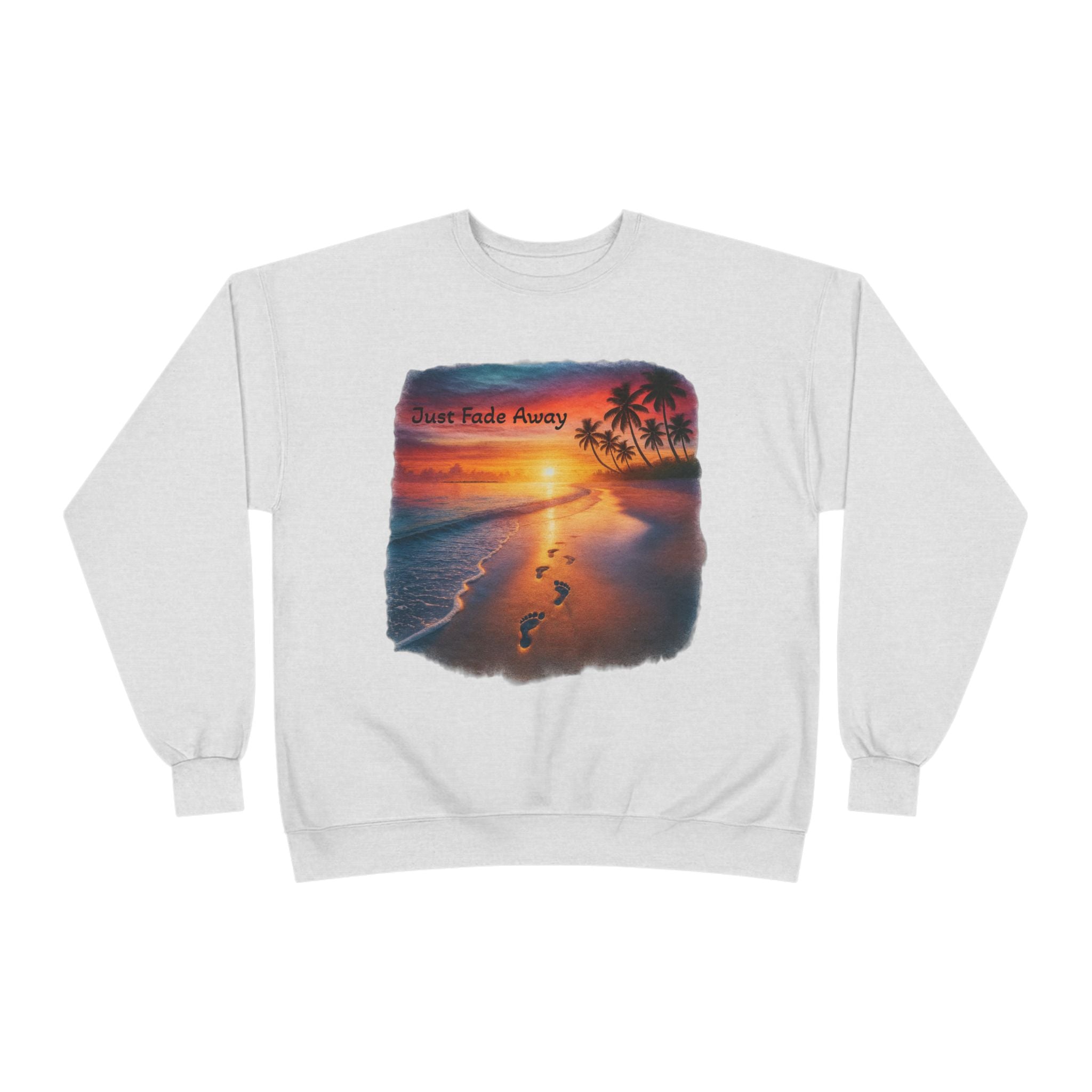 Crewneck Sweatshirt — Sunset Beach "Footprints" Graphic