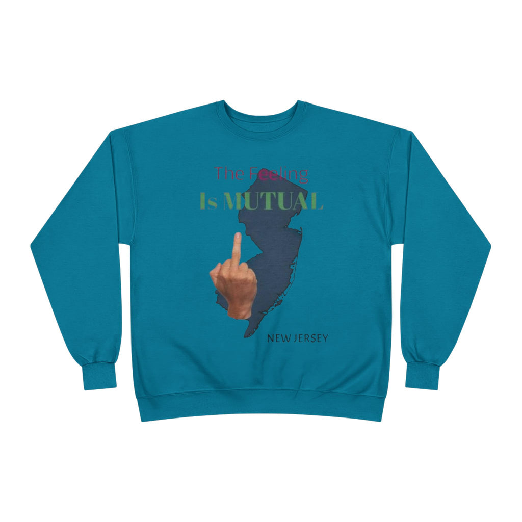 Crewneck Sweatshirt "The Driving Is Mutual — New Jersey" (Middle Finger Silhouette)