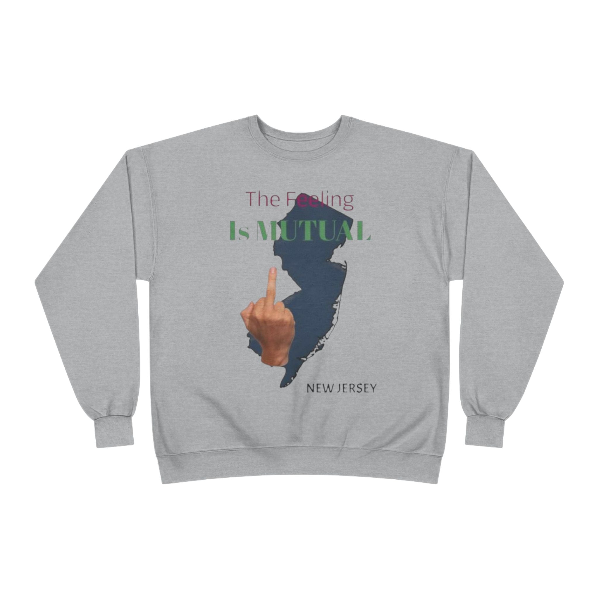 Crewneck Sweatshirt "The Driving Is Mutual — New Jersey" (Middle Finger Silhouette)