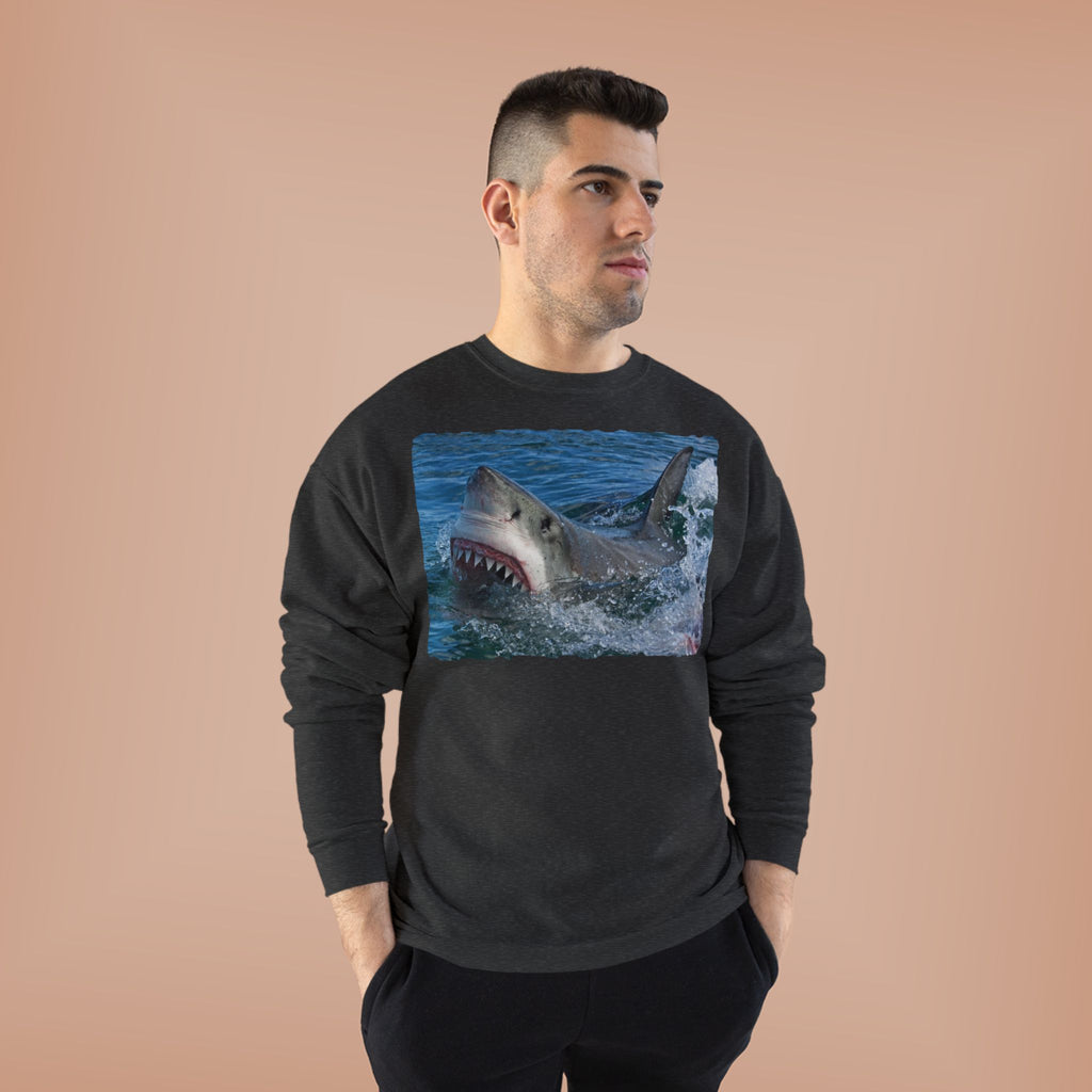 Great White Shark Crewneck Sweatshirt — Ocean Predator Graphic Sweatshirt