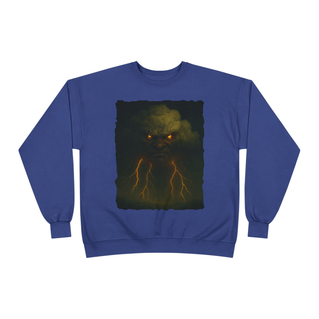 Storm Spirit Crewneck Sweatshirt — Lightning Cloud Monster Graphic