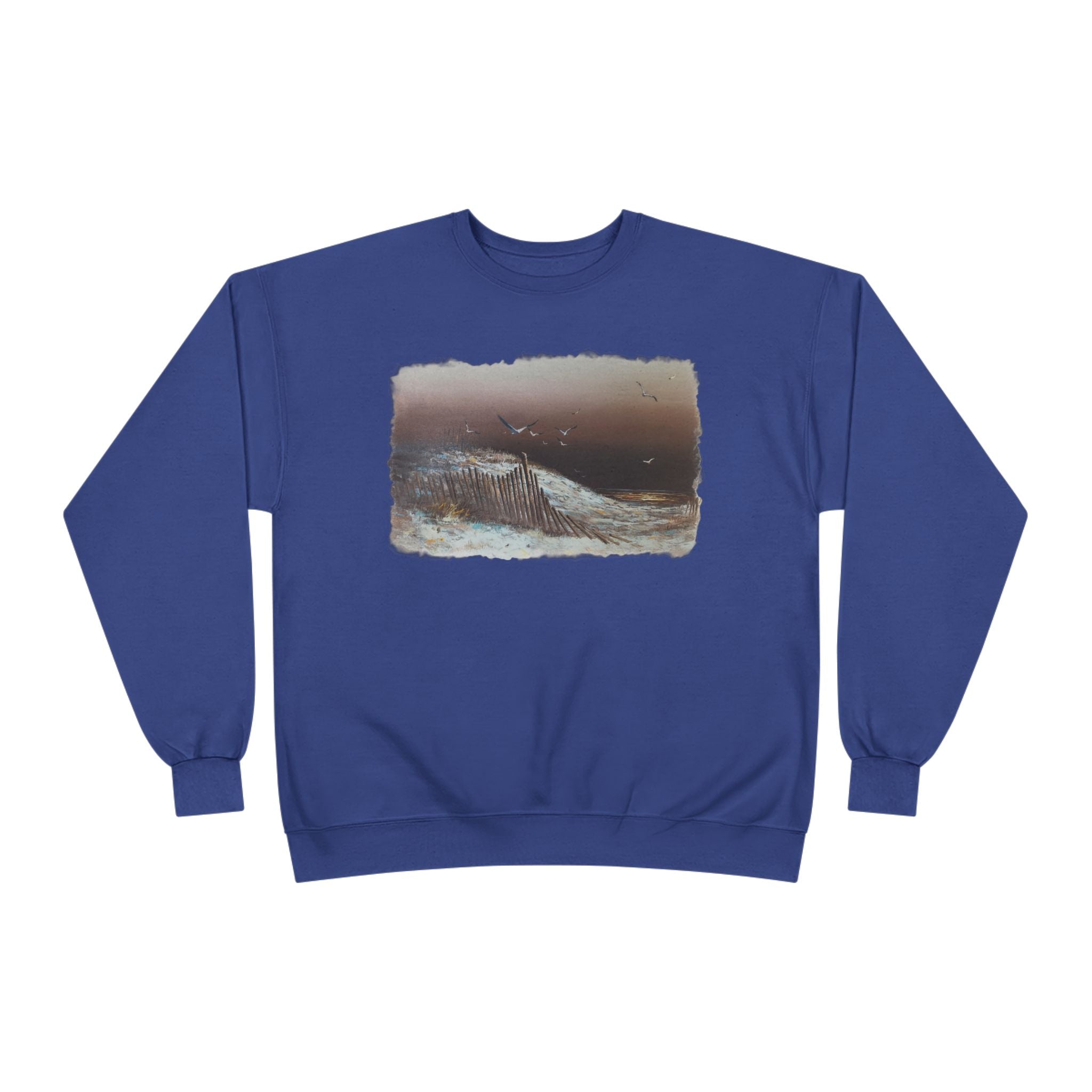 Whale Horizon Crewneck Sweatshirt — Vintage Ocean Graphic