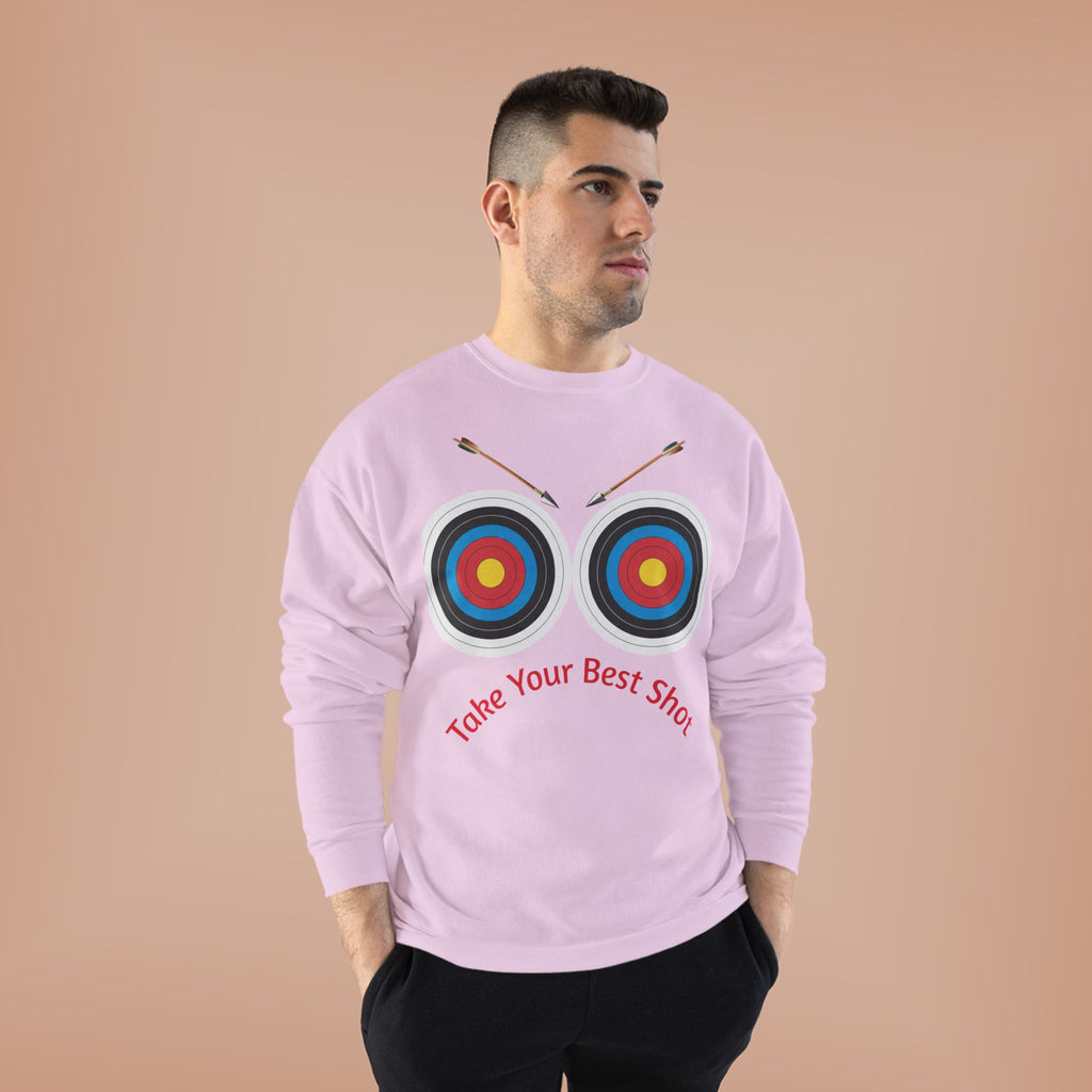 Take Your Best Shot Crewneck Sweatshirt — Archery Target Graphic